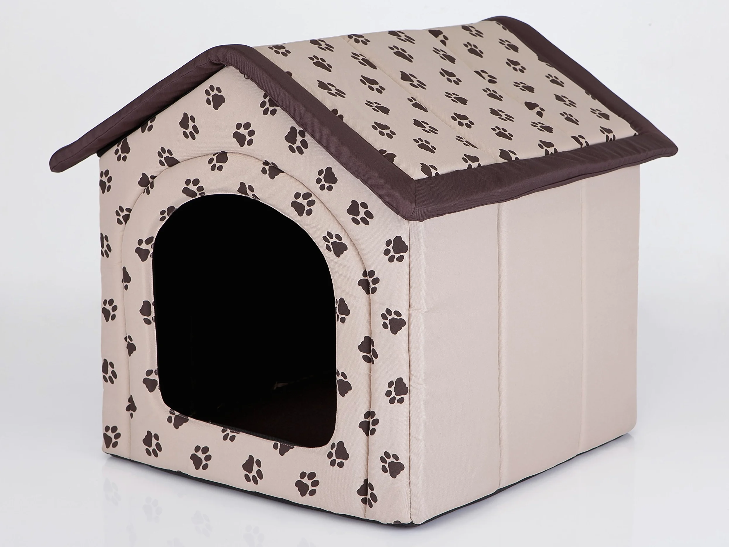 HobbyDog Domek dla Psów i Kotów Średni 44 x 38 x 45 cm Beżowy z Wyjmowanym Dachem