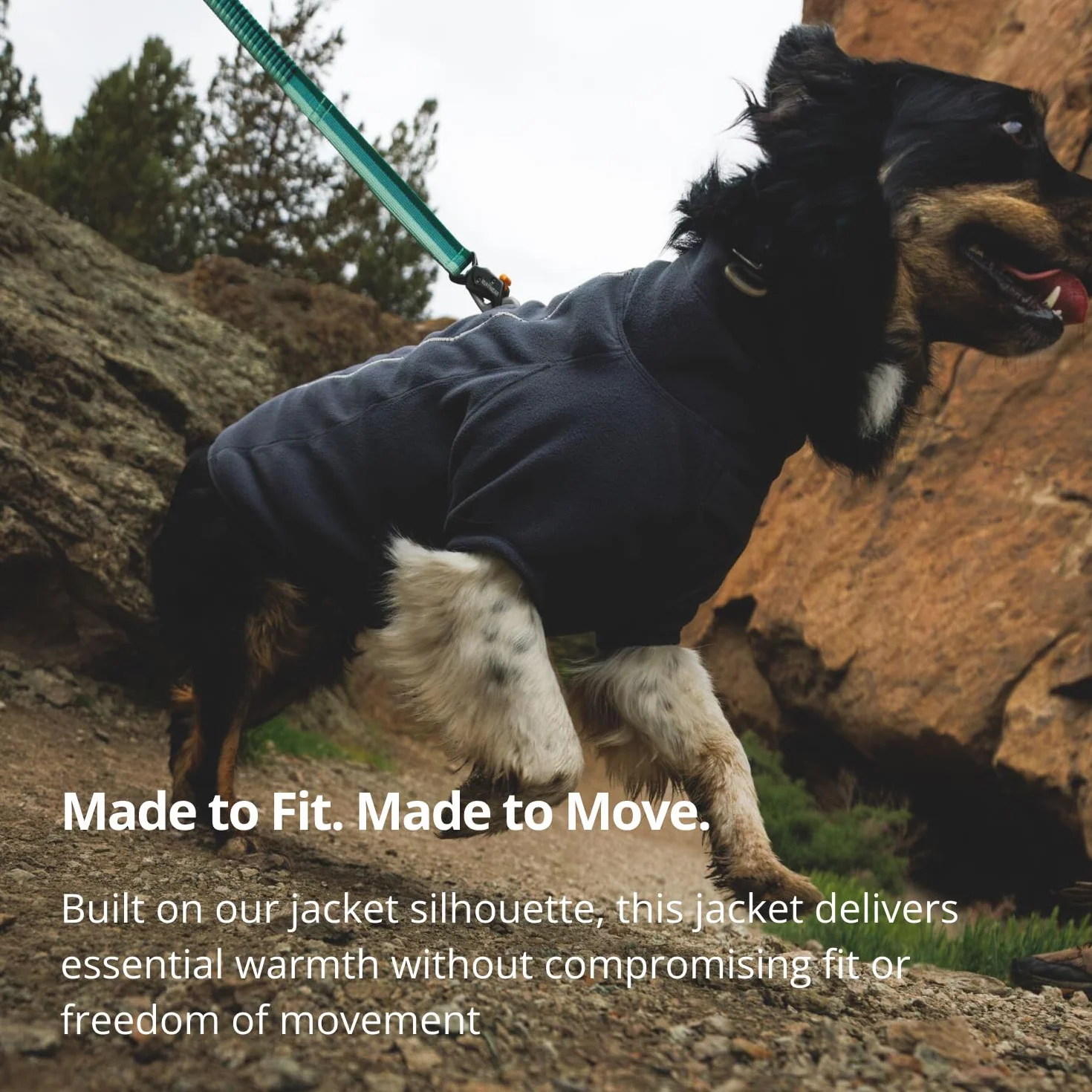 RUFFWEAR Kurtka polarowa Climate Changer, duża kurtka dla psa z zamkiem, wysokiej jakości ciepła kamizelka dla zwierząt domowych do spacerów i biegania na szlakach, Galaxy