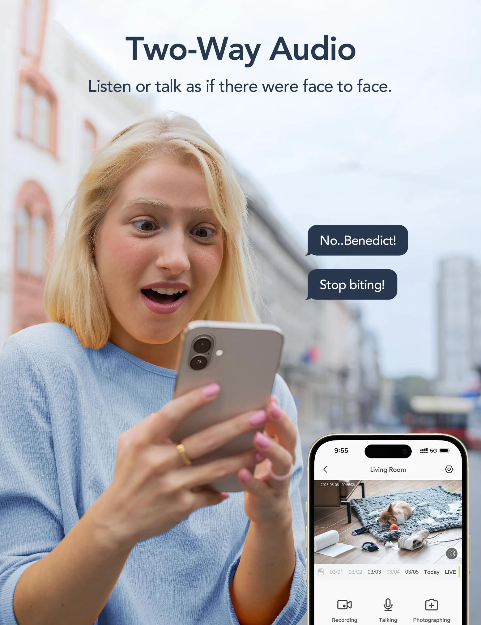 GNCC Wewnętrzna kamera bezpieczeństwa 2K/3MP, WiFi, kamera CCTV, ochrona domu, 360°, monitorowanie dla zwierząt domowych, z noktowizorem, wykrywanie ruchu, 2-drożna rozmowa, chmura/SD, działa tylko z