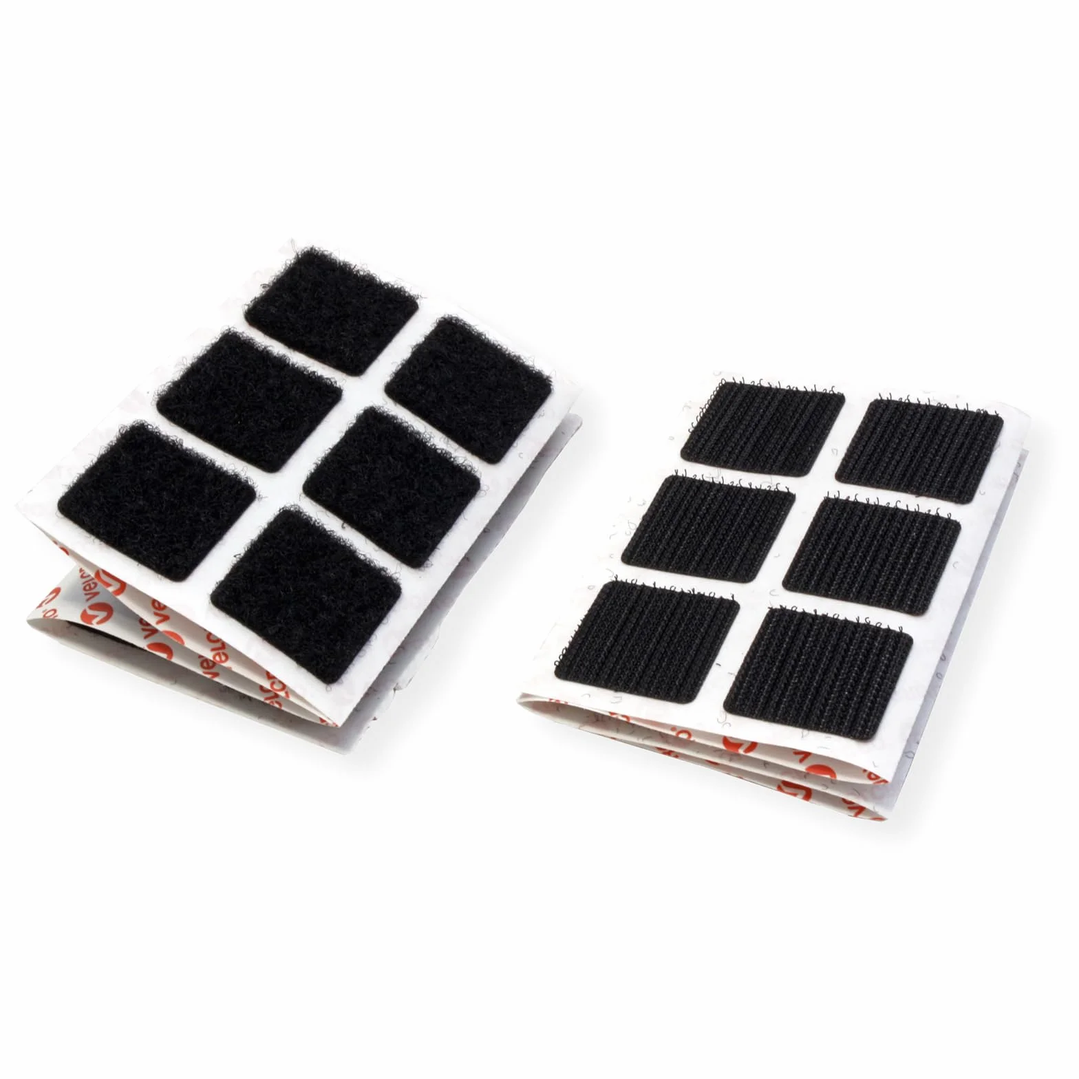Velcro VEL-EC60236 24 szt., czarne, przyklejane kwadraty, 25 mm