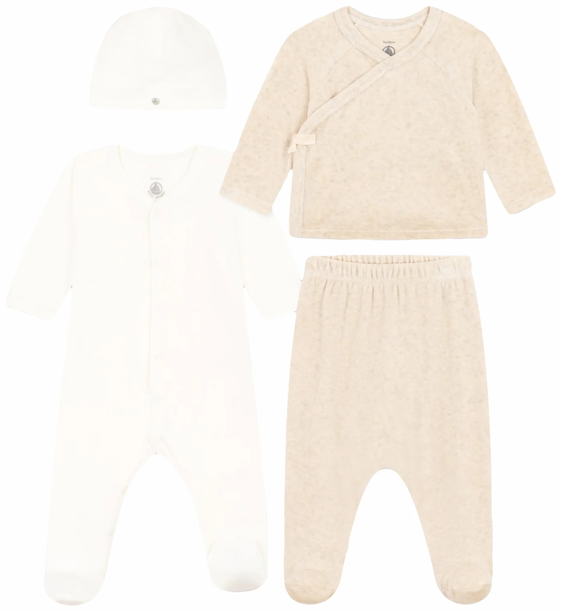 Petit Bateau A0AS8 Brelok 4 szt. Długi rękaw, Wariant 1, 0 mois dla niemowląt, Wariant 1, 0 meses