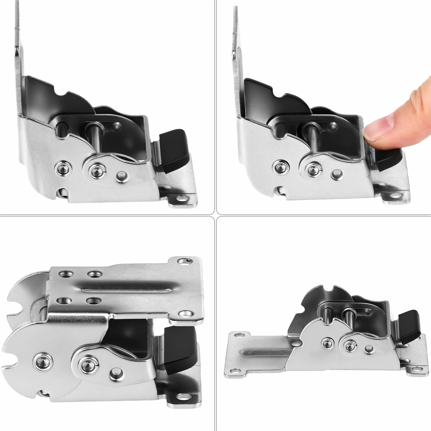 QWORK 4 Piece Składane zawiasy Nogi stołu Stalowe ocynkowane śruby 40 W zestawie srebrne