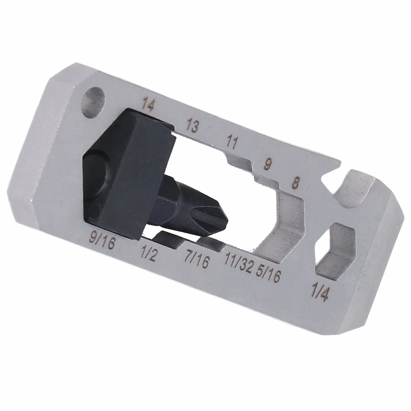 Narzędzie do Pęku Kluczy, Karta Multitool, Narzędzie Kieszonkowe 7 w 1, śrubokręt, Otwieracz do Butelek, Brelok do Kluczy, Linijka, Gwoździarka do Podróży na świeżym Powietrzu,