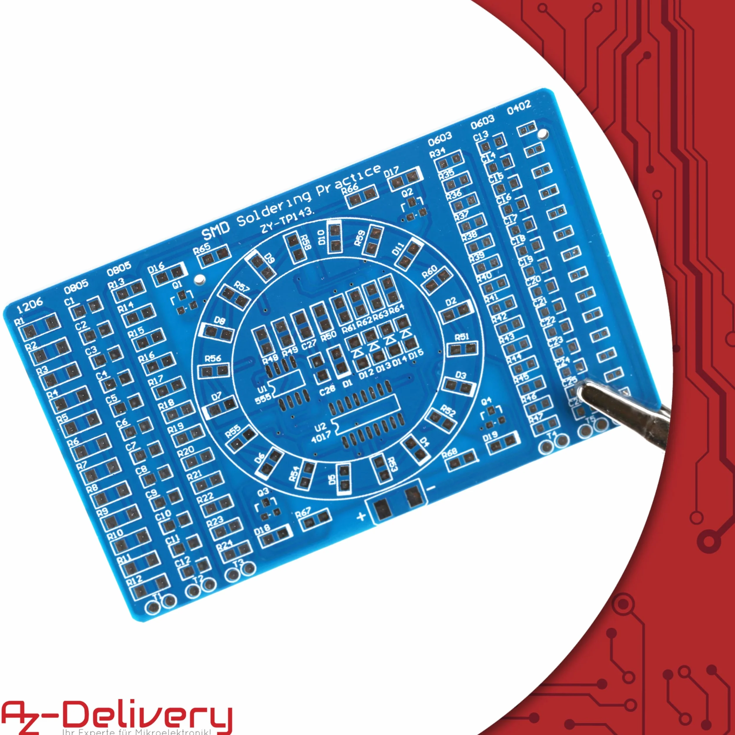 AZDelivery NE555 SMD zestaw do lutowania DIY moduł LED