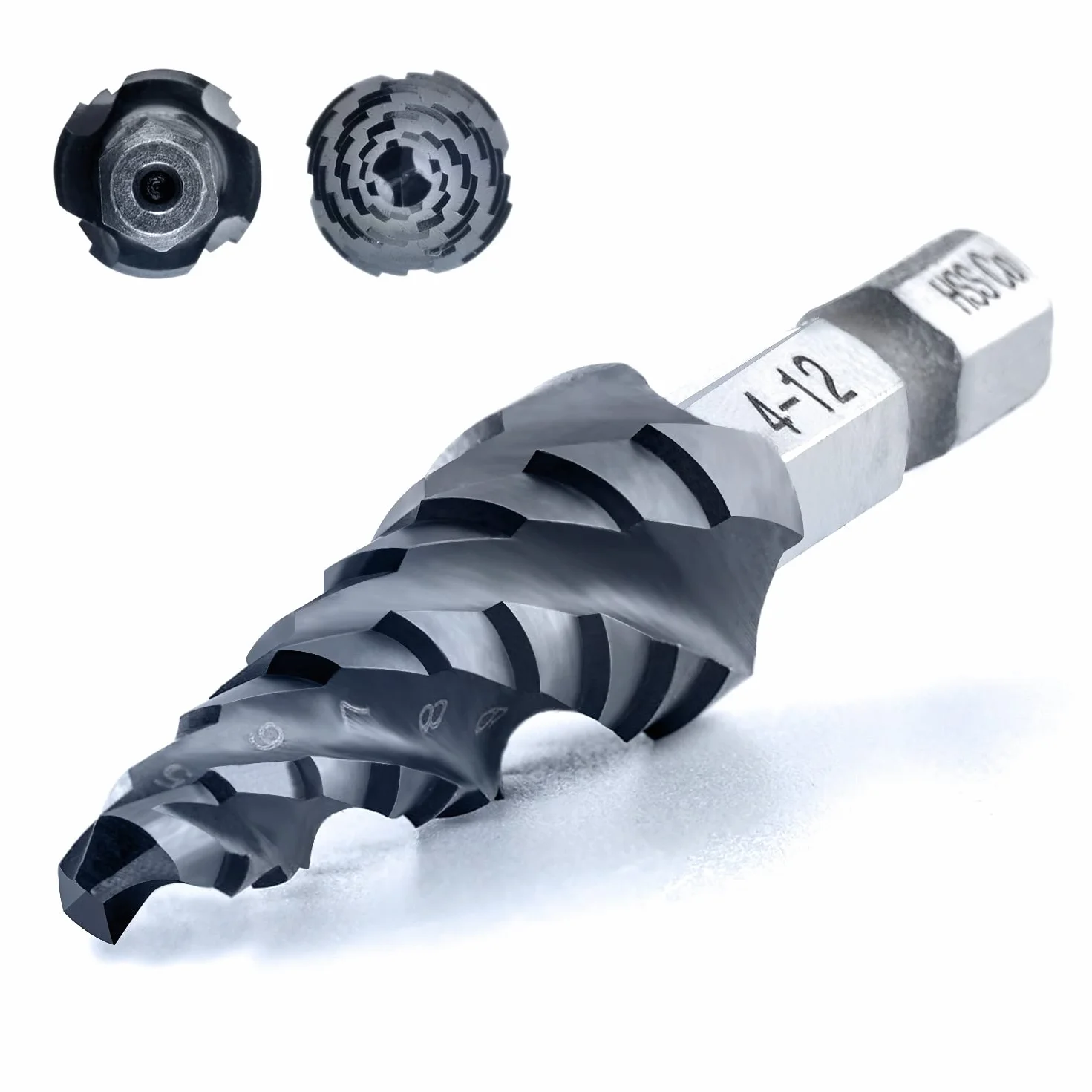 Wiertło stożkowe M35 4-12 mm 1/4" z chwytem sześciokątnym do metalu
