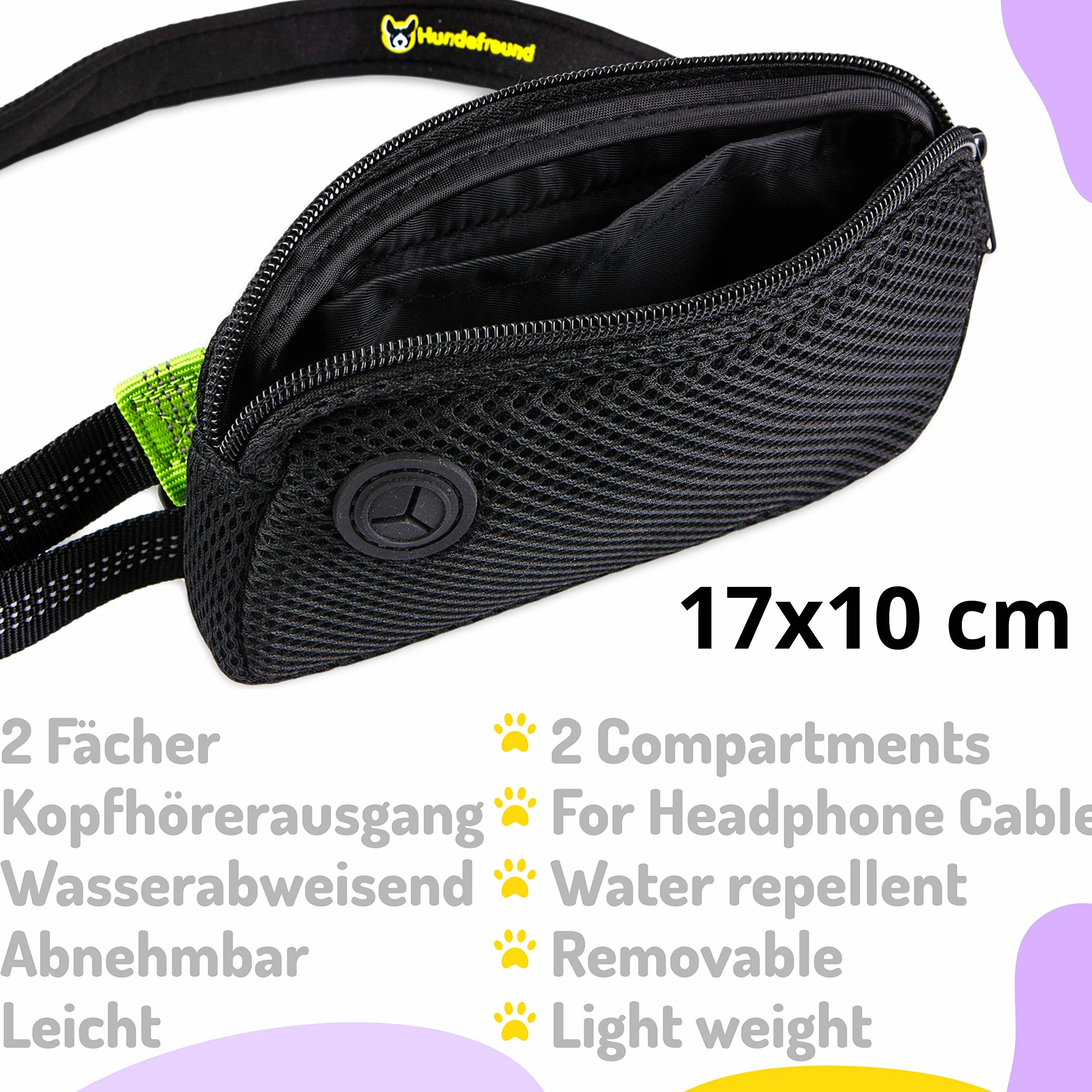 Hundefreund Smycz Do Biegania Dla Małych Psów Do 15 kg – Lekka Smycz Z Pasem Biodrowym, Bez Użycia Rąk, Elastyczna 110–160 cm, Bezpieczna I Wygodna