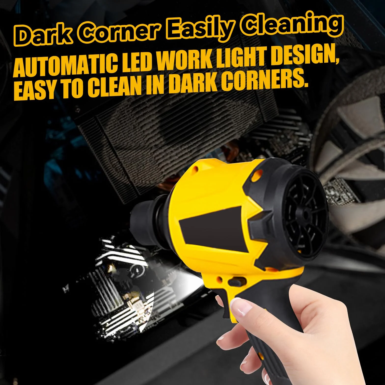 Dewalt bezprzewodowa dmuchawa 20V 1000W 40000 obr/min LED 8 dysz