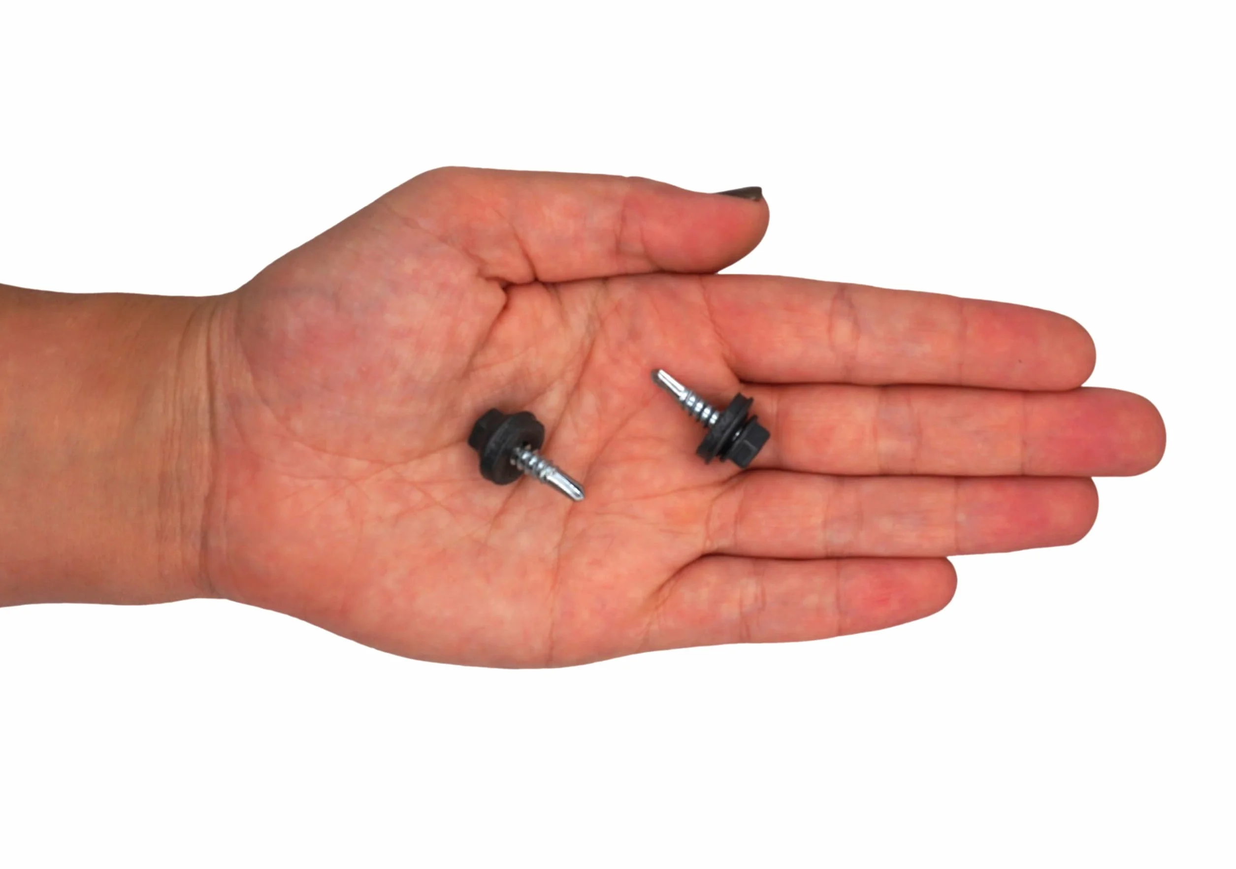 SKIR'CO (25 szt.) Wkręty dekarskie, łeb sześciokątny, wkręty samowiercące malowane 4,8 x 19 mm z podkładkami EPDM (szary antracytowy RAL 7016)