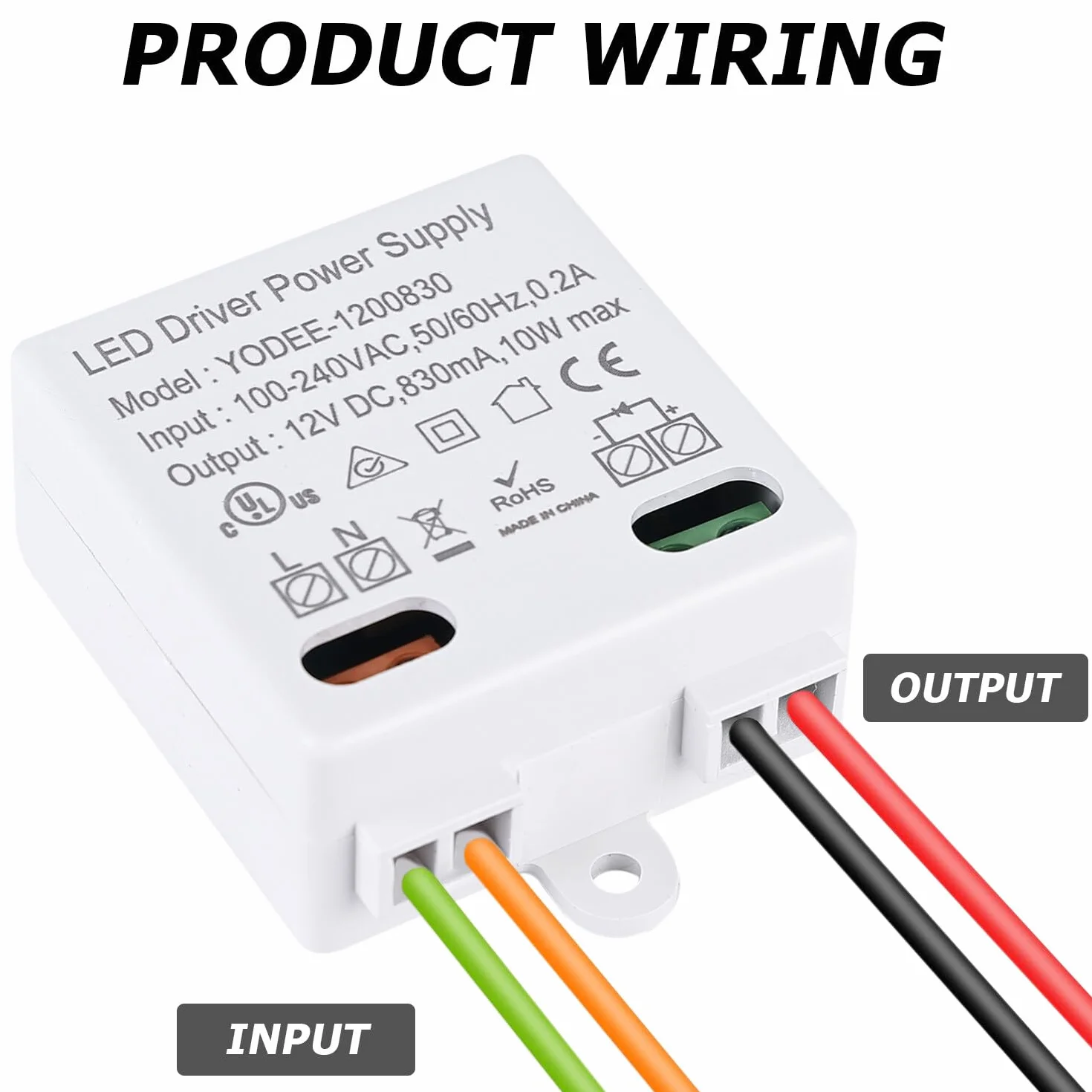 2 sztuki mini transformator LED 12 V/DC 10 W, transformator 100-240 V na prąd stały napięcie sterownik zasilacz do lamp LED i taśm, mały i płaski bez minimalnego obciążenia