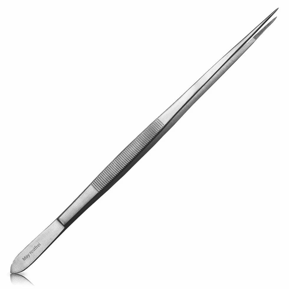 May - Pęseta do akwarium z cienką końcówką o długości 30 cm - pęseta do akwarium - szczypce do akwarium - akcesoria do akwarium do czyszczenia i pielęgnacji - stal nierdzewna