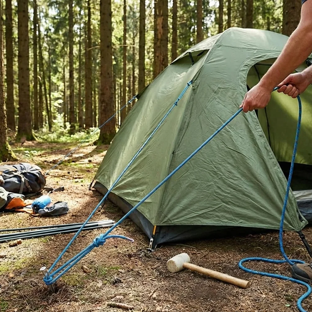 QWORK® lina 10 mm x 20 m niebieska, linka zewnętrzna, antypoślizgowa, odporna na zużycie, do rolnictwa, żeglugi, kempingu