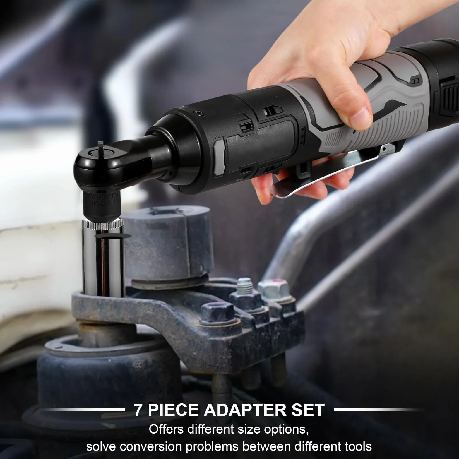 7-częściowy zestaw adapterów nasadowych, adapter i zestaw redukcyjny 1/4" 3/8" 1/2" 1/2" i napęd 1/4", klucz nasadowy Impact Socket adapter do akumulatorowej wiertarko-wkrętarki