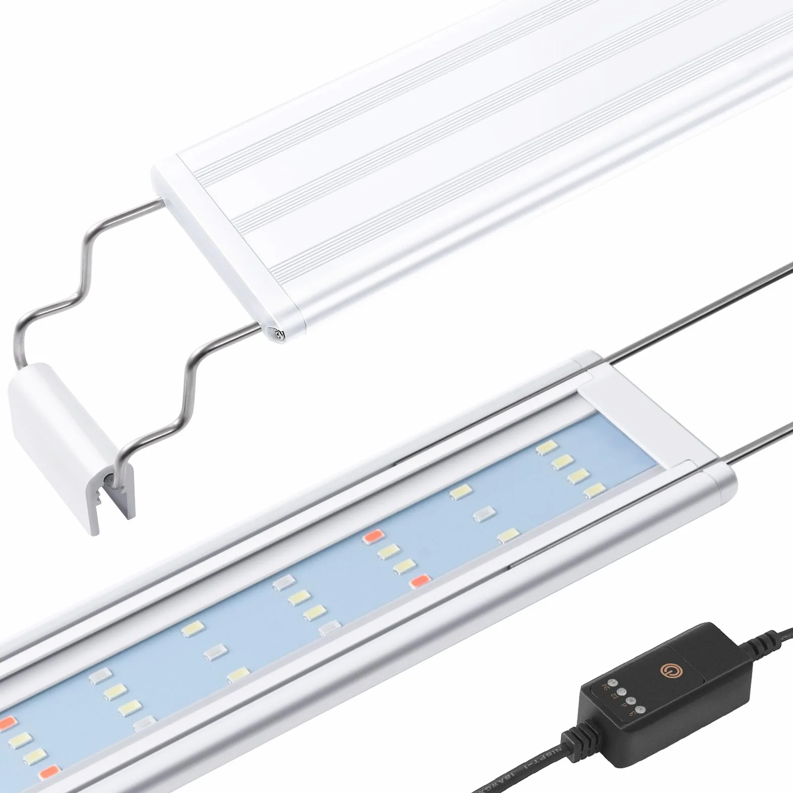 FEDOUR Full Spectrum oświetlenie LED do akwarium 30-50 cm z timerem, klasyczna lampa