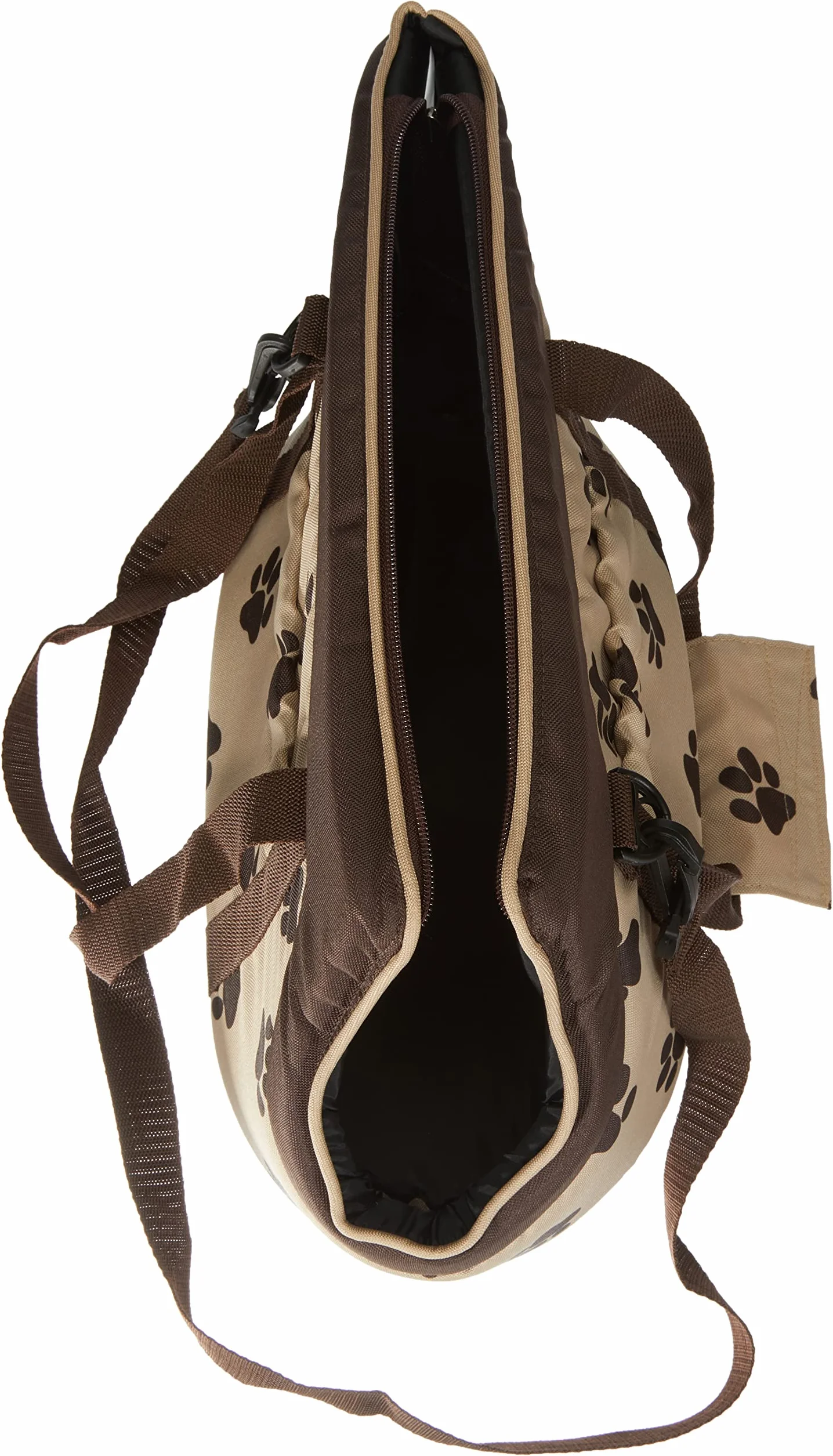 Hobbydog TORBWL4 torba dla psa torba na zakupy torba kota rozmiar 22 x 20 x 36 cm, beżowa z łapkami