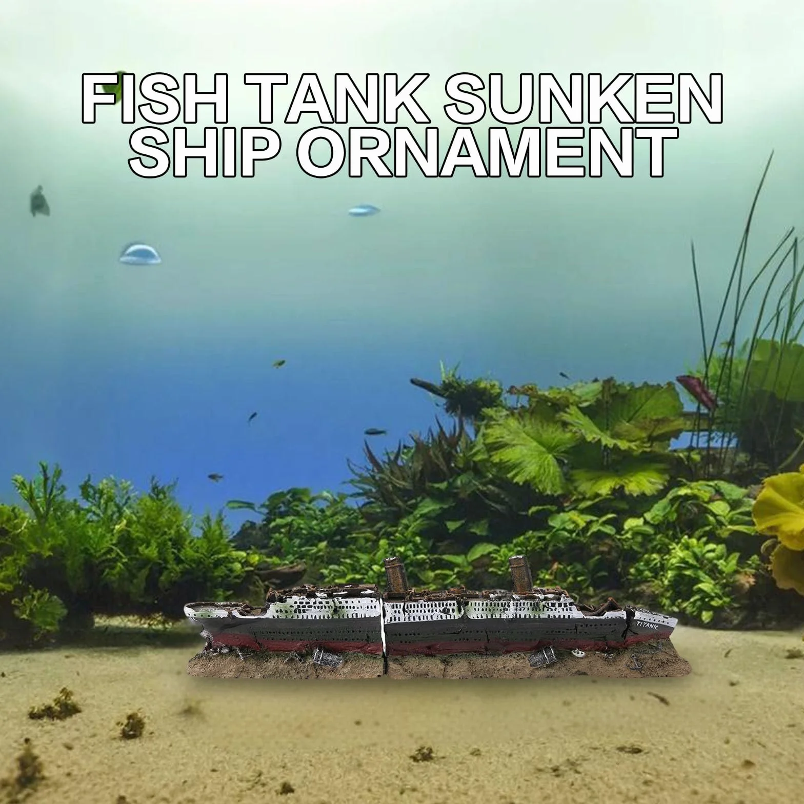 Titanic Model Wraku Statku Dekoracja Akwarium Ornament Ozdoby
