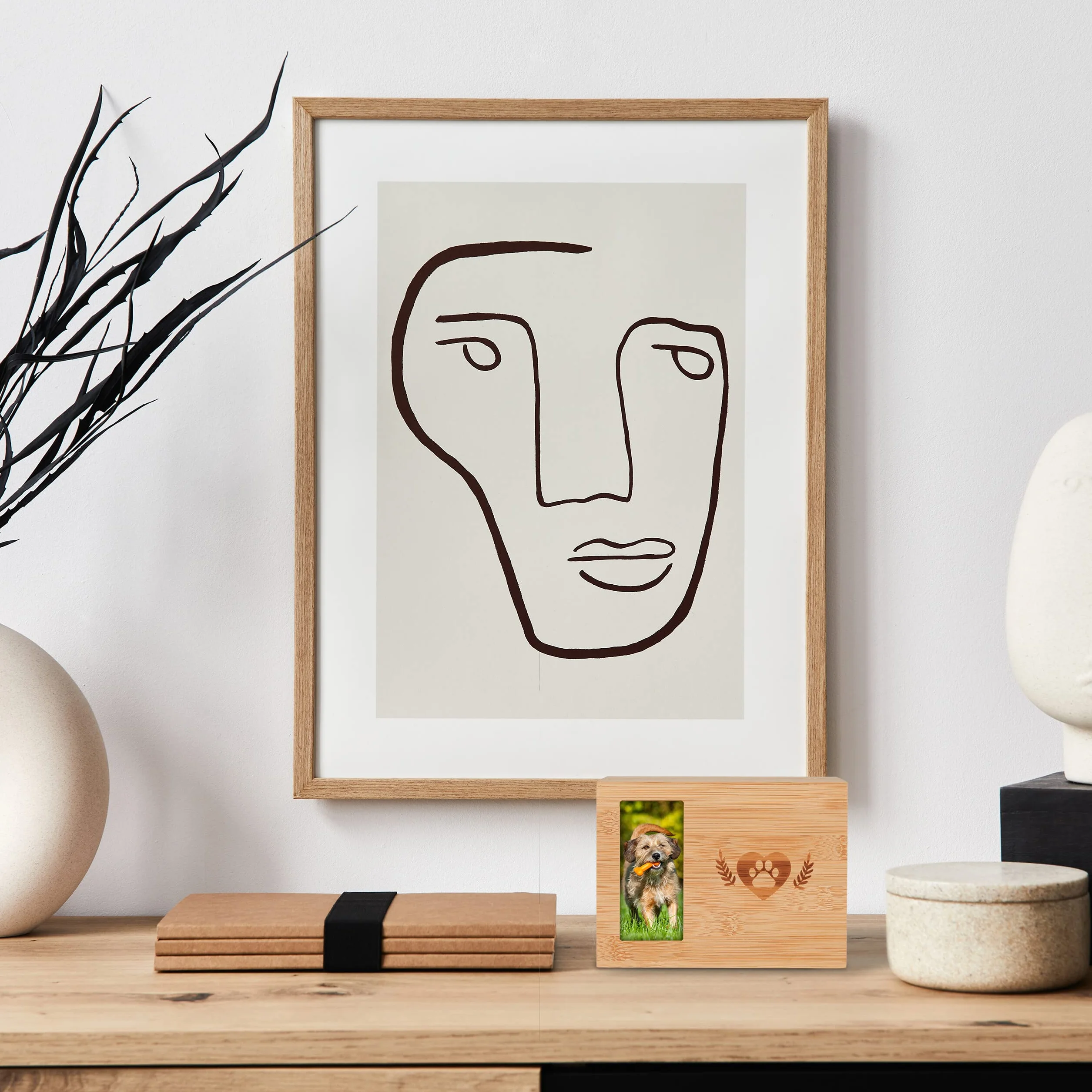 Relaxdays Urna dla zwierząt z bambusa, urna dla psów i kotów, ze zdjęciem, urna dla psa, wys. x szer. x gł.: 14,5 x 19,5 x 14,5 cm, naturalna
