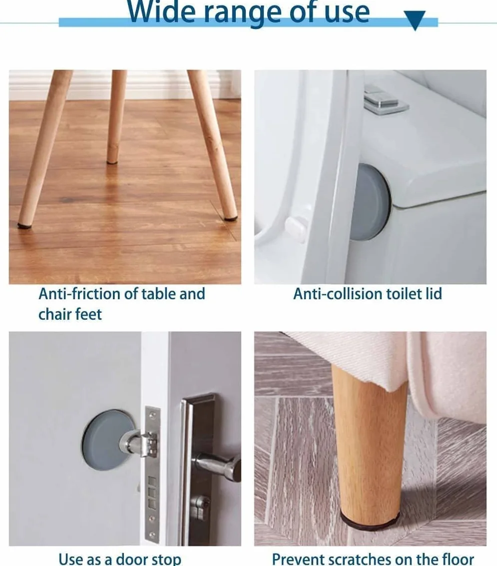Uni-Fine 50 mm teflonowe ślizgacze meblowe, 8 sztuk, ślizgacze meblowe, PTFE do mebli teflonowych, samoprzylepne, na krzesło, sofę, do biura i stołu, okrągłe