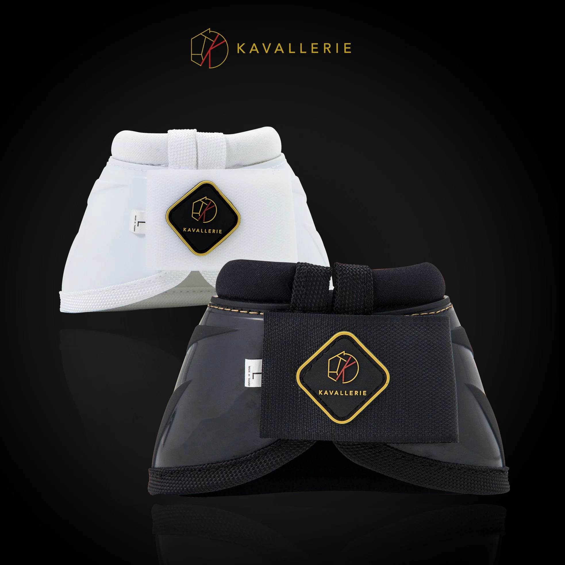 Kavallerie PRO-K Miękkie buty bez obracania się dzwonków, najlepsza ochrona kopyt, z systemem mocowania zapobiegającego obrotom, trwałe i zapobiegające nadmiernemu zasięgnięciu M-czarne