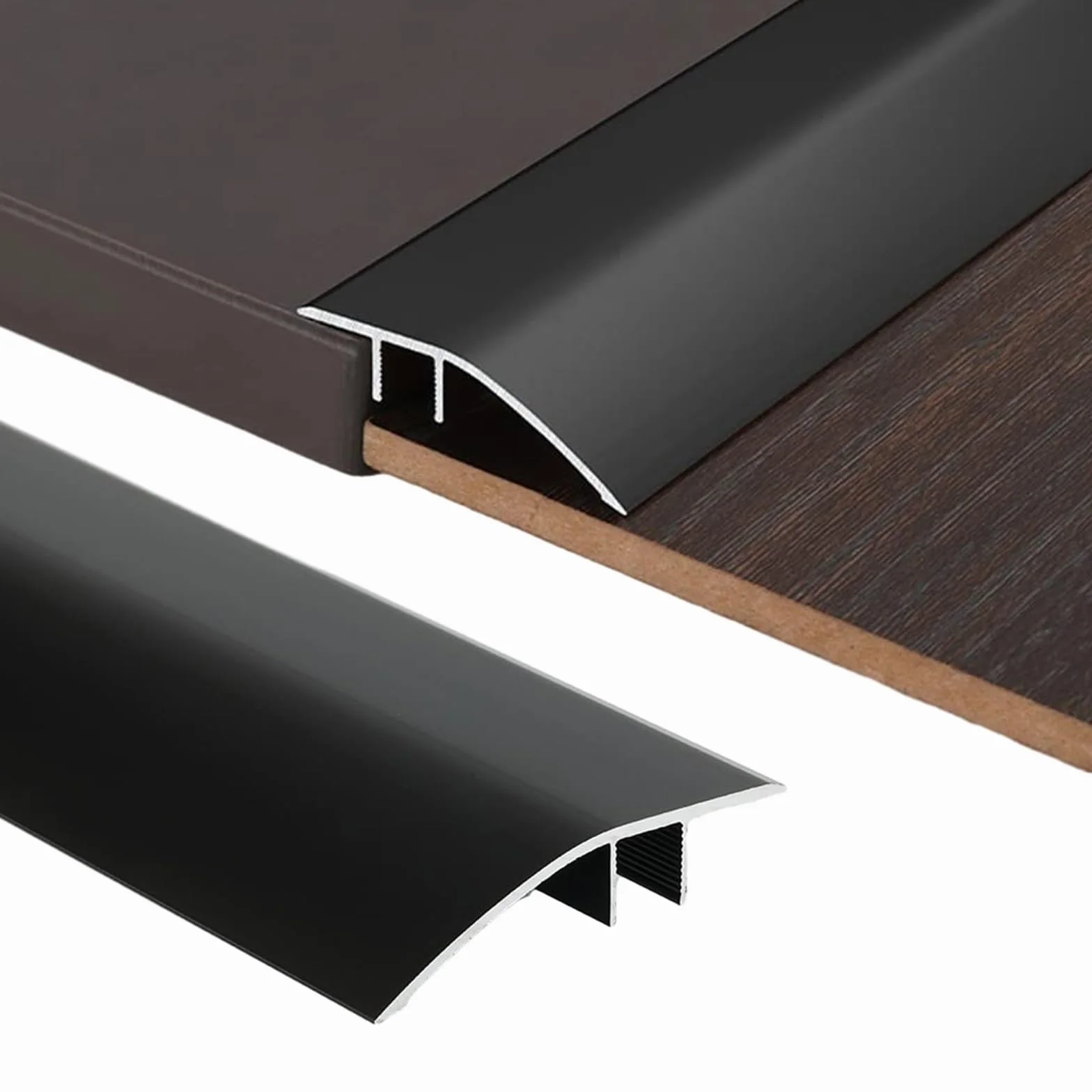 Metalowa listwa przejściowa do podłogi 91 cm do drzwi nierównych podłóg, aluminiowe paski przejściowe do dywanów do płytek, drewno do płytek listwa wykończeniowa do podłogi 1,6 cala szerokości (kolor: