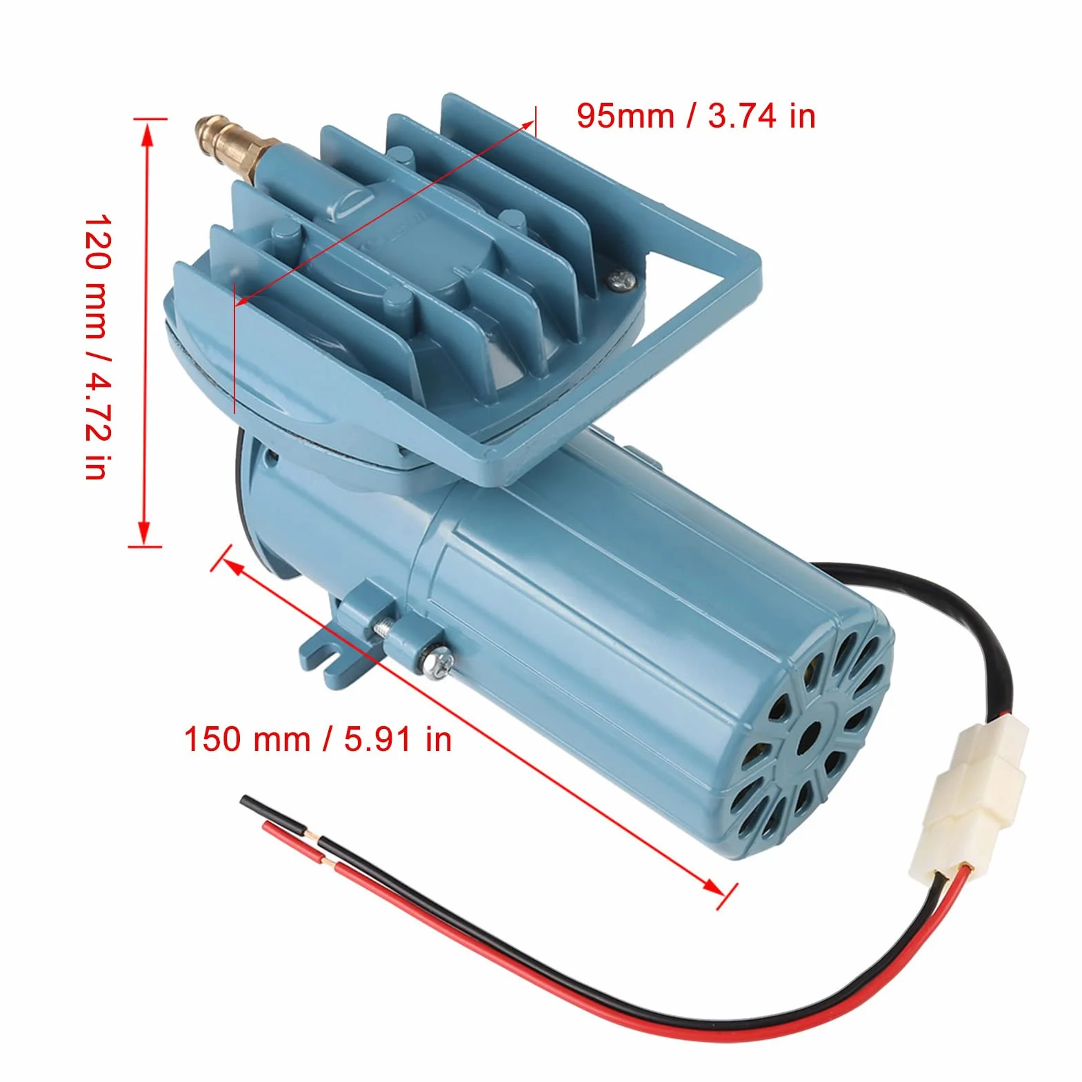Sxhlseller Pompa Powietrza do Akwarium 35W DC 12V, 68L/min, do Akwarium