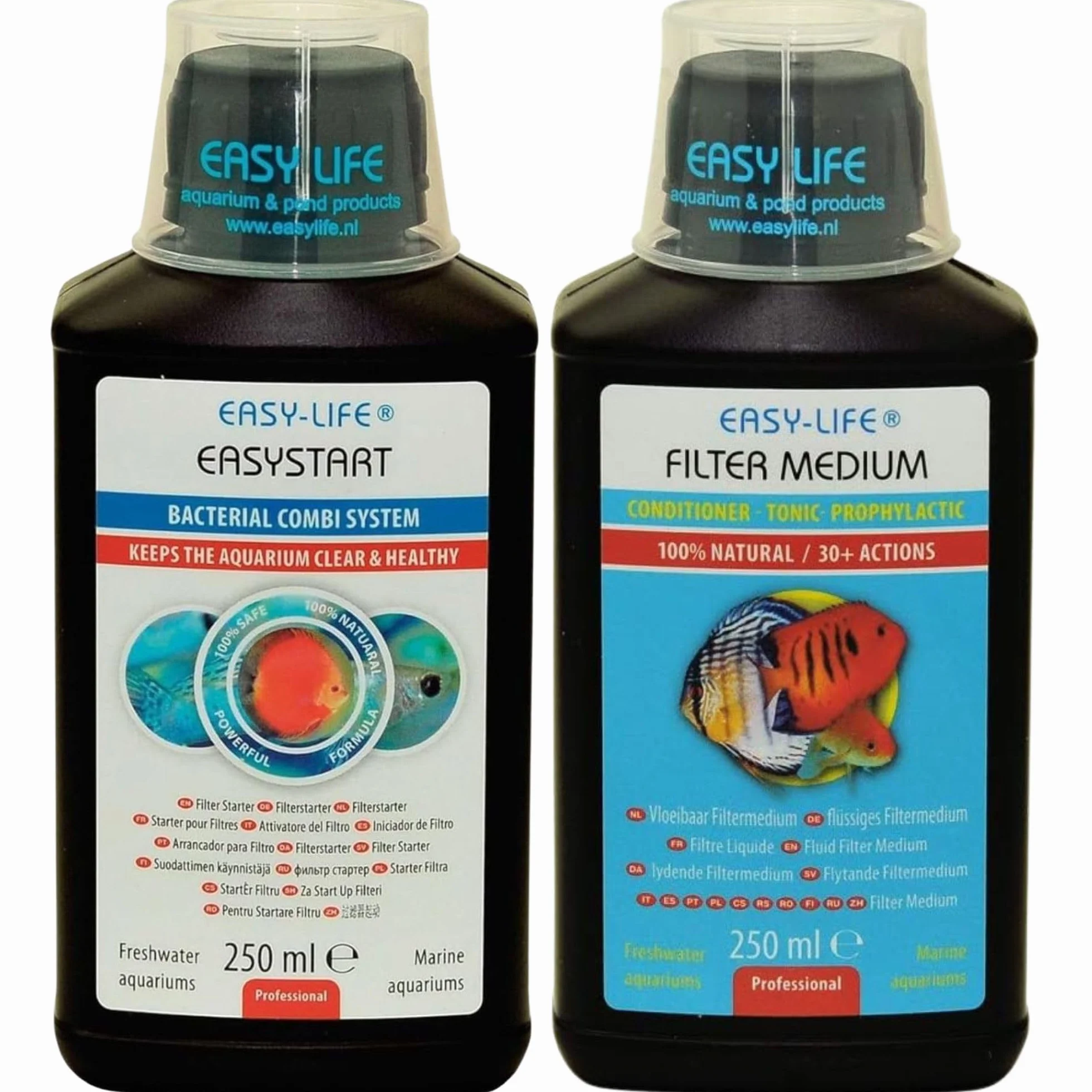 Easy Life EasyStart & Filter Medium zestaw mieszany 2 szt. – 2×250 zestaw startowy do akwarium do biologicznej budowy filtra, czysta woda i zdrowy ekosystem | łatwe zastosowanie do zbiorników