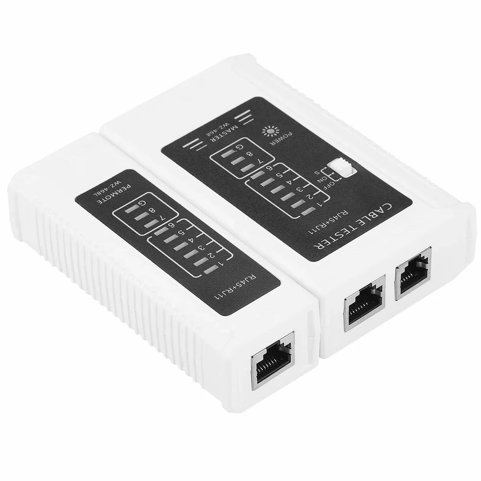 Walfront Tester kabli sieciowych 2 w 1, wielofunkcyjny tester kabli sieciowych RJ45 RJ11 do testu kabli sieciowych Ethernet LAN. Kontrola ciągłości