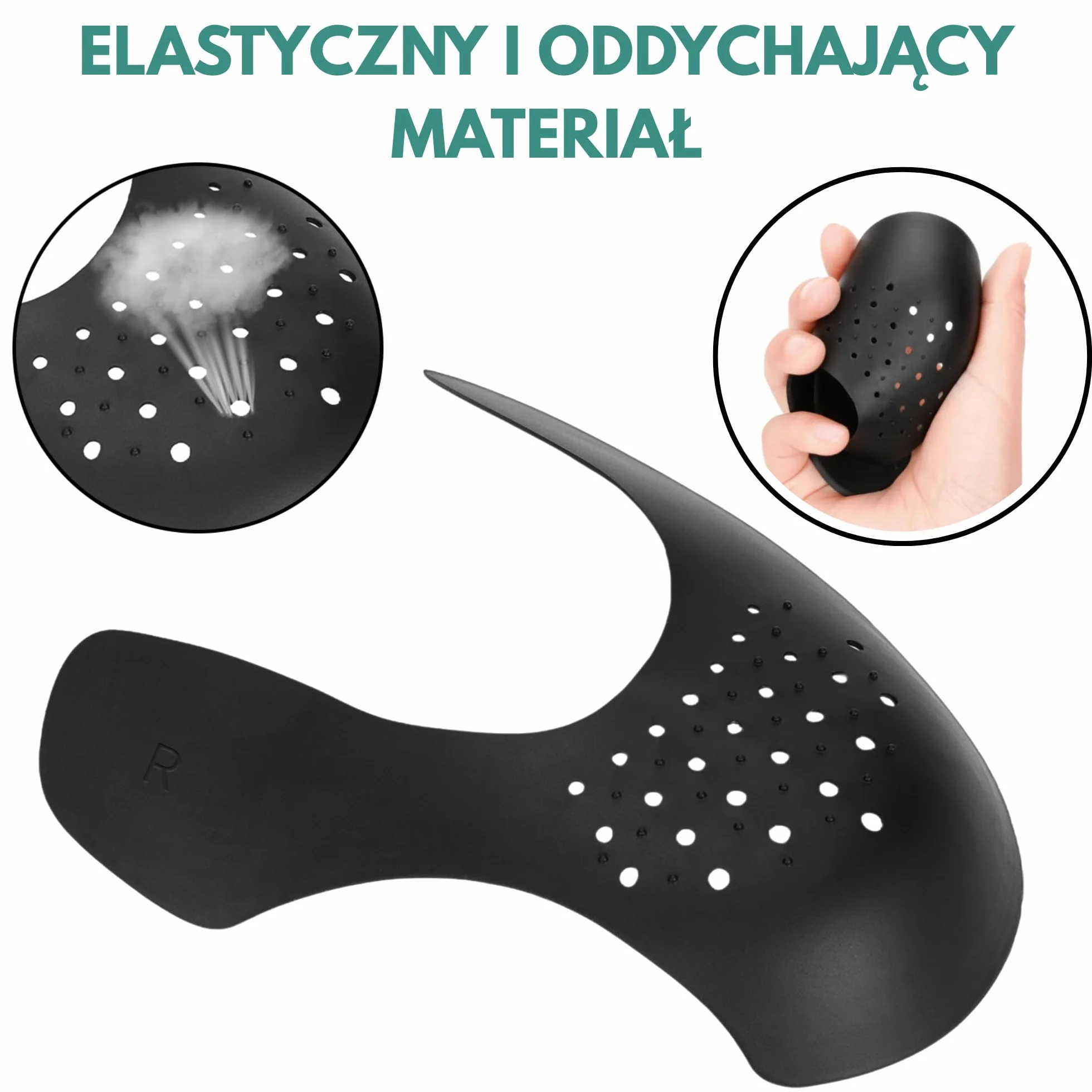 5 par ochraniaczy na zagniecenia butów Unisex rozmiar 40-47, Ochrony przed Zagnieceniami Obuwia, Osłony Pudełek na Palce, Ochronniki Obuwia, Zapobiegacze Zagnieceń dla Obuwia Sportowego, Air Force 1, Jordan 1, Dunks, Czarne