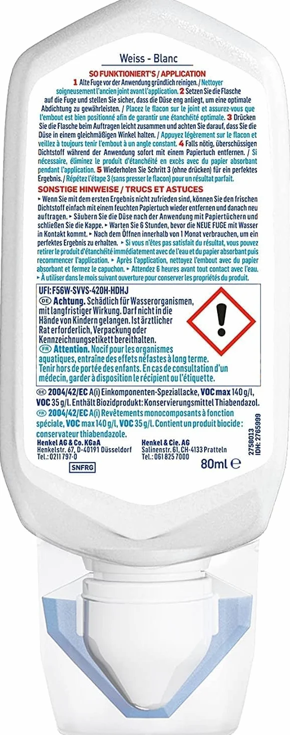 Sista Pattex silikon sanitarny biały 80 ml odporny na pleśń