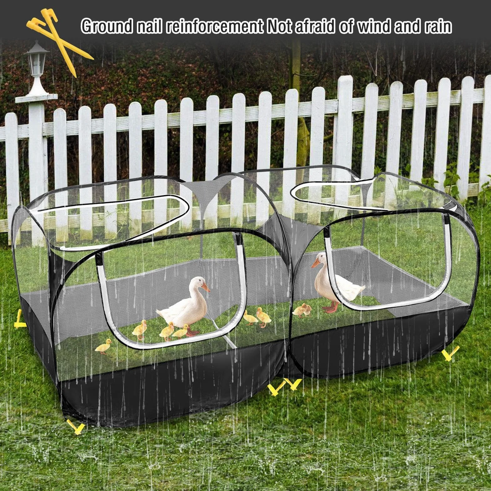 Kitten Playpen - Foldable Cat Enclosure for Indoor Outdoor Travel | Mesh and Sunproof with Cover, Foldable Mesh, Portable Pet Cage for Lawn Garden Yard Small Animal Safe Play Area