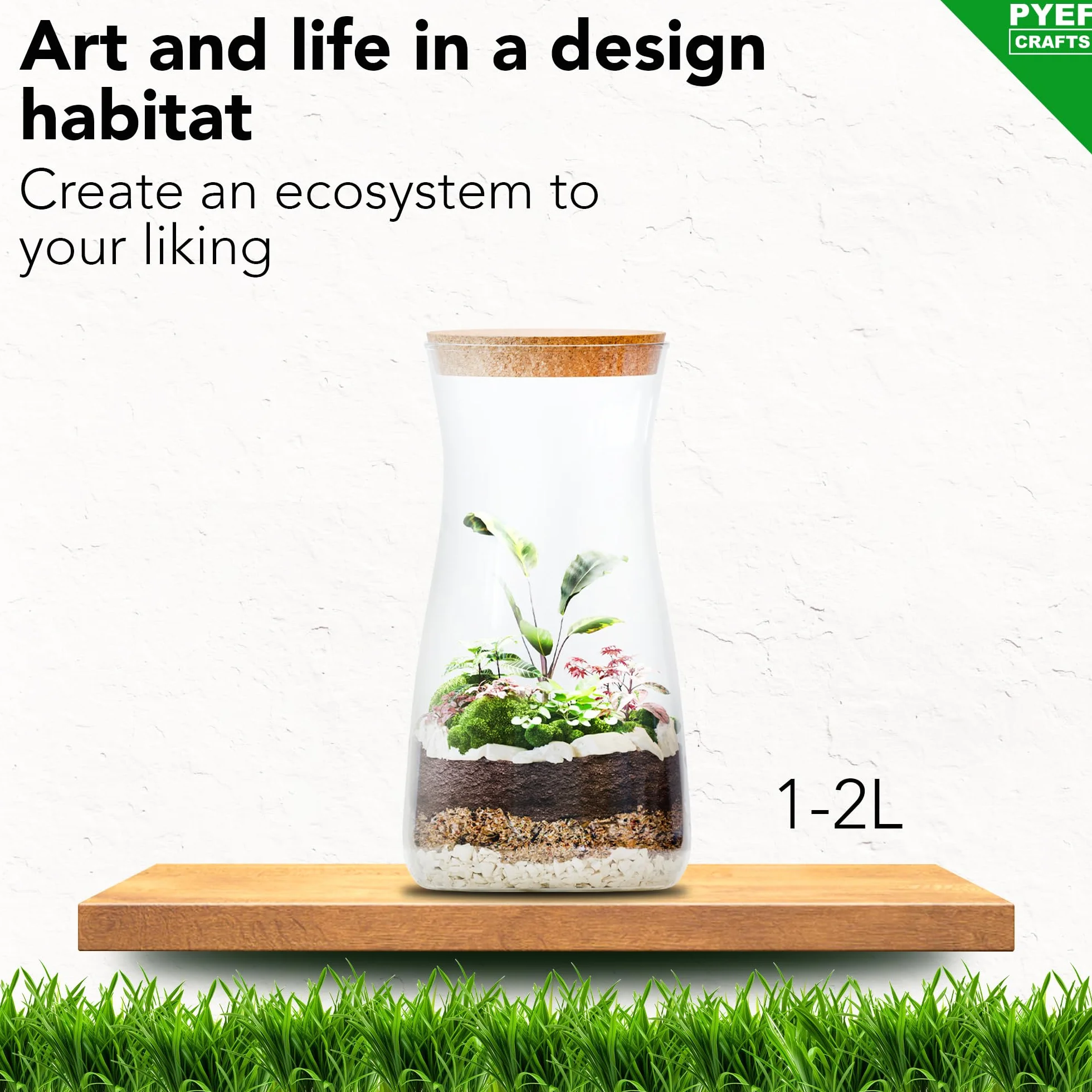 Zestaw do terrarium DIY dla roślin, zestaw startowy do ogrodu w butelce, samowystarczalny ekosystem - materiały dla sukulentów, roślin powietrznych, paproci - zestaw bez słoika (M), bez
