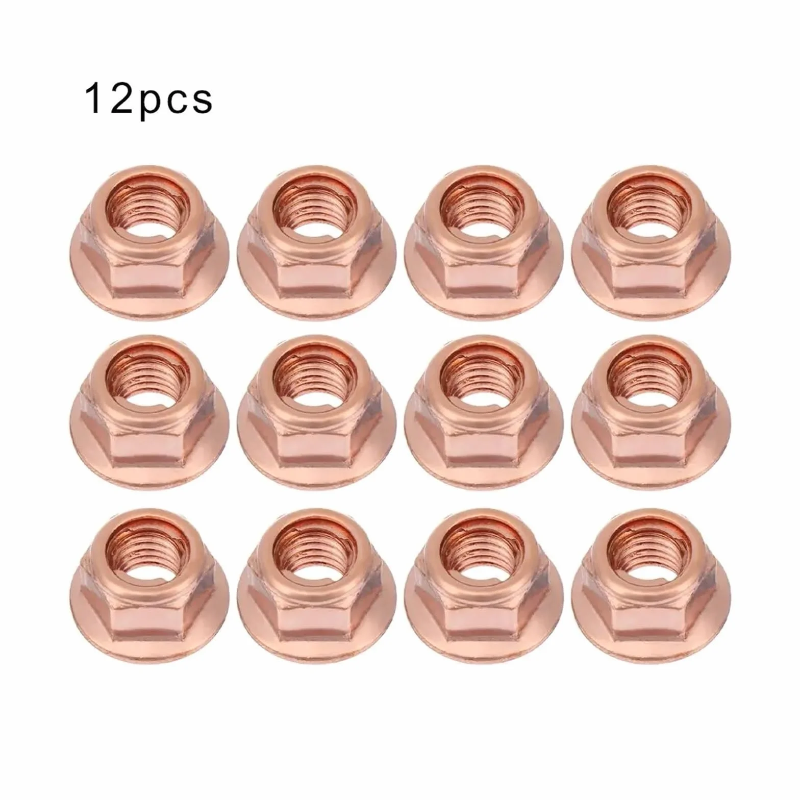 12 sztuk M8 miedziana nakrętka kolektora wydechowego nakrętki wydechowe nakrętki kolankowe praktyczne nakrętki 8mm nakrętki wysokotemperaturowe łączniki domowe
