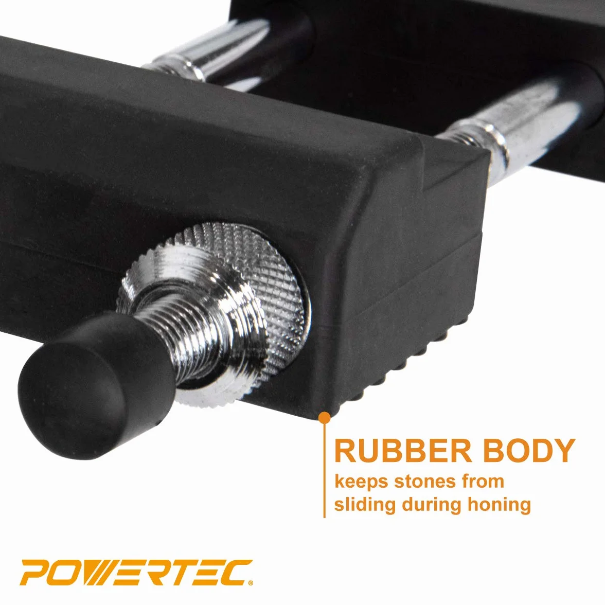 POWERTEC Uchwyt na kamień do ostrzenia, regulowany uchwyt do ostrzenia noży 5-1/5.1 cm do 23 cm, antypoślizgowa gumowa podstawa do osełki, mokrego kamienia, kamieni diamentowych, kamieni wodnych,