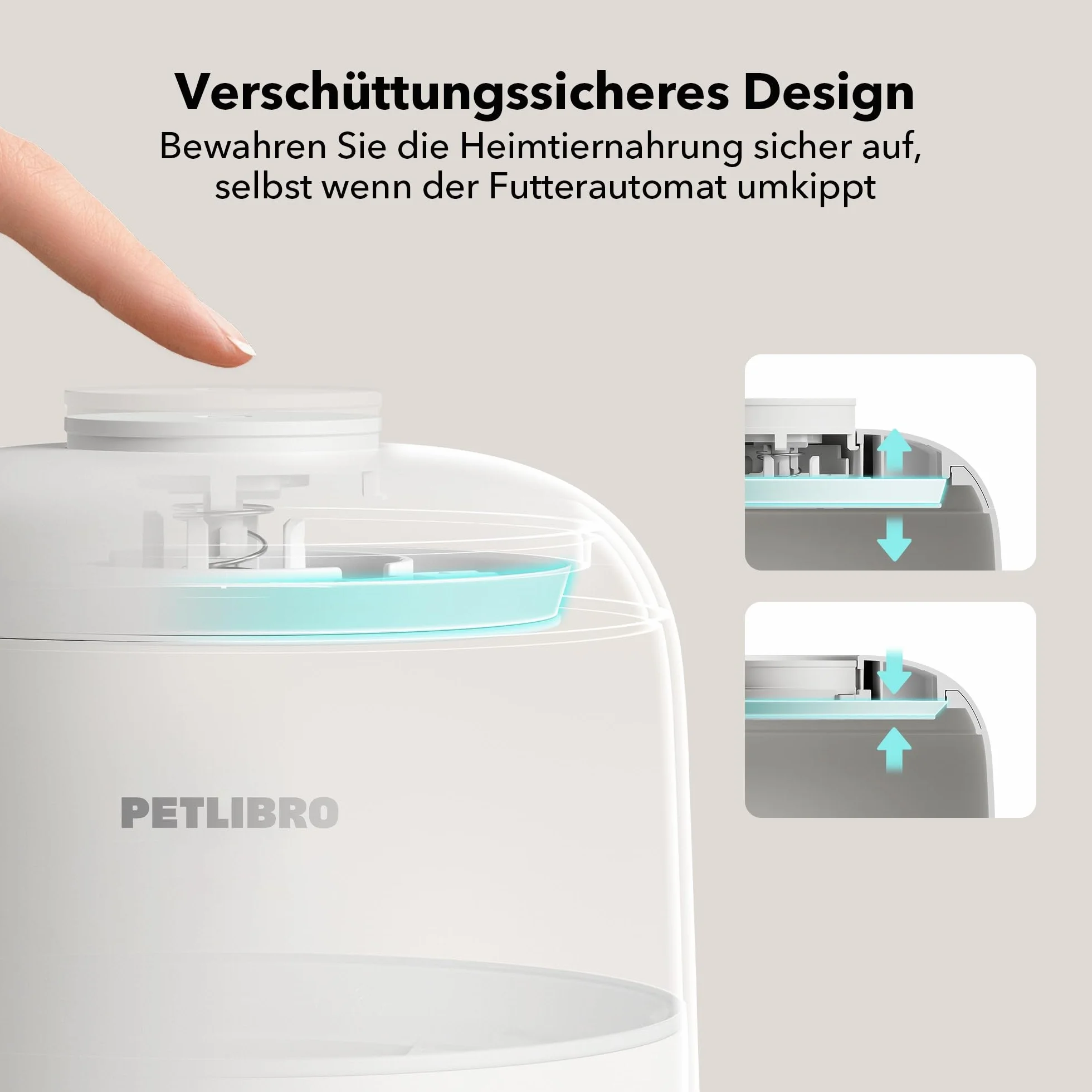 PETLIBRO Dozownik automatycznych karm dla kotów, 2,4 G WiFi z akumulatorem, żywotność 30 dni, 2 l, karma dla kotów, sterowanie aplikacją i do 10 posiłków (biały)