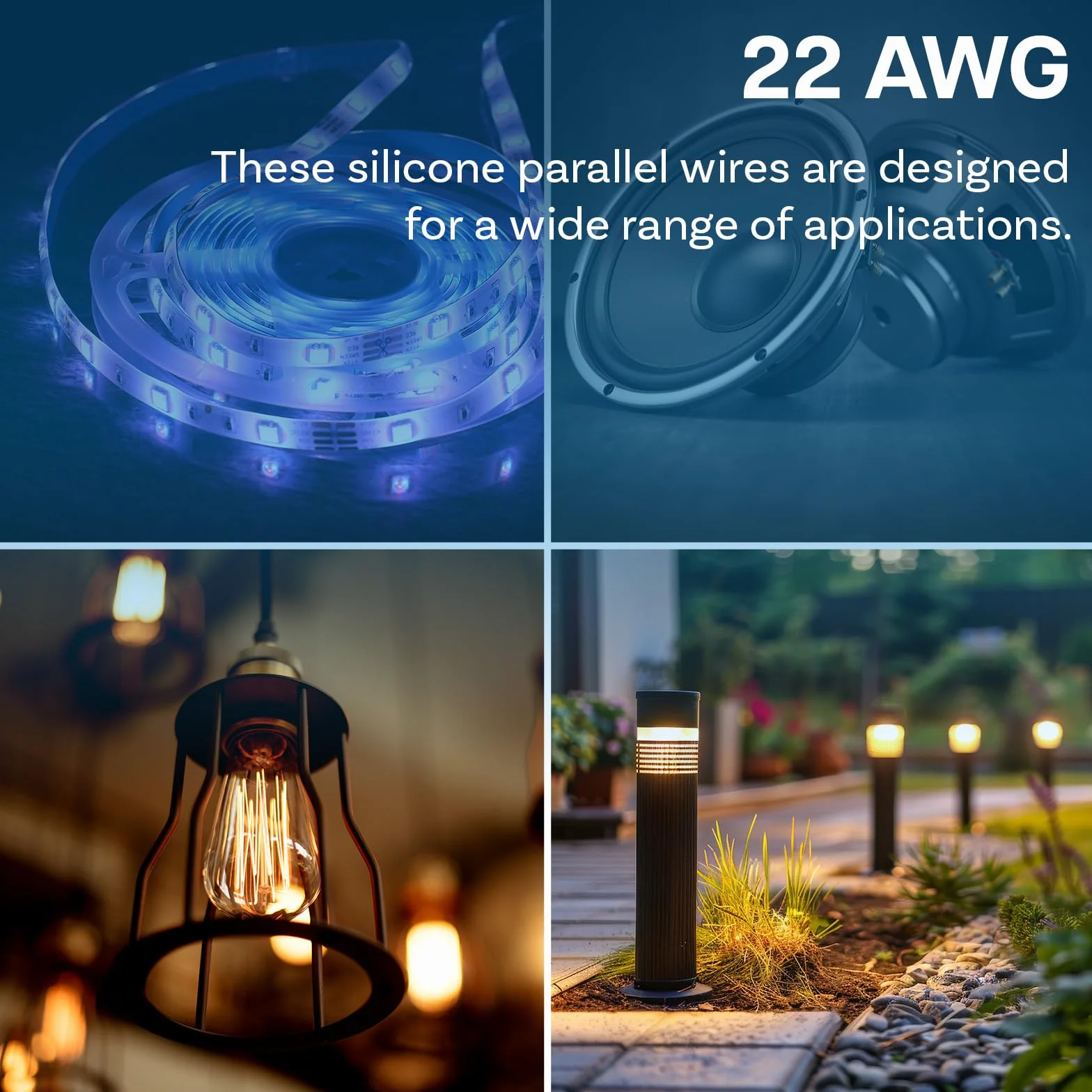 MMOBIEL 22 AWG Elektryczny Przewód Równoległy – 22 Gauge 10m / 32.8ft - Cyna Kabel Miedziany - 2 Żyłowy do Przewodów Samochodowych - Taśmy LED, Przewody Audio/Głośnikowe, Lampy
