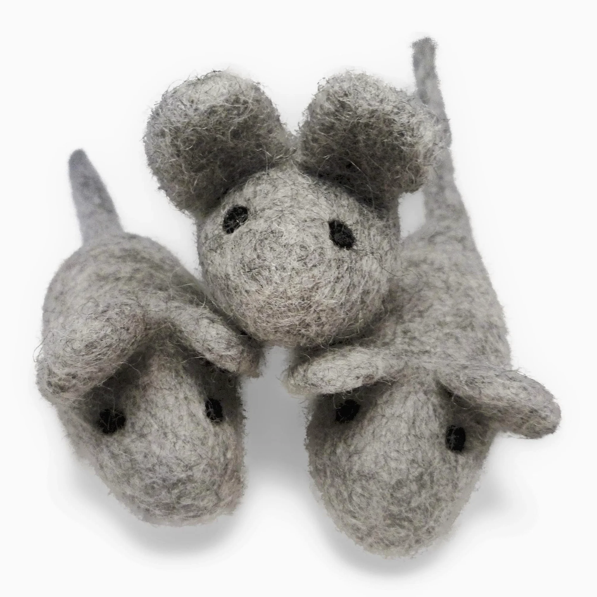 Felt Cat Toys - 3 wełniane zabawki z myszy dla kotów i kotów, kolor may vary, duże, ręcznie robione mice