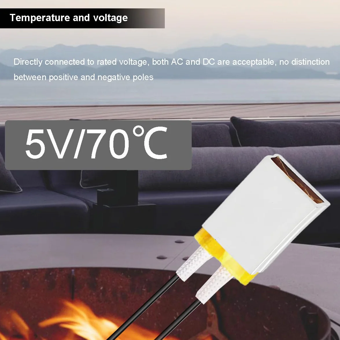 PTC Element Grzejny Płyta Grzejna AC/DC 5V 70℃ 1,2-2W Aluminiowa Obudowa