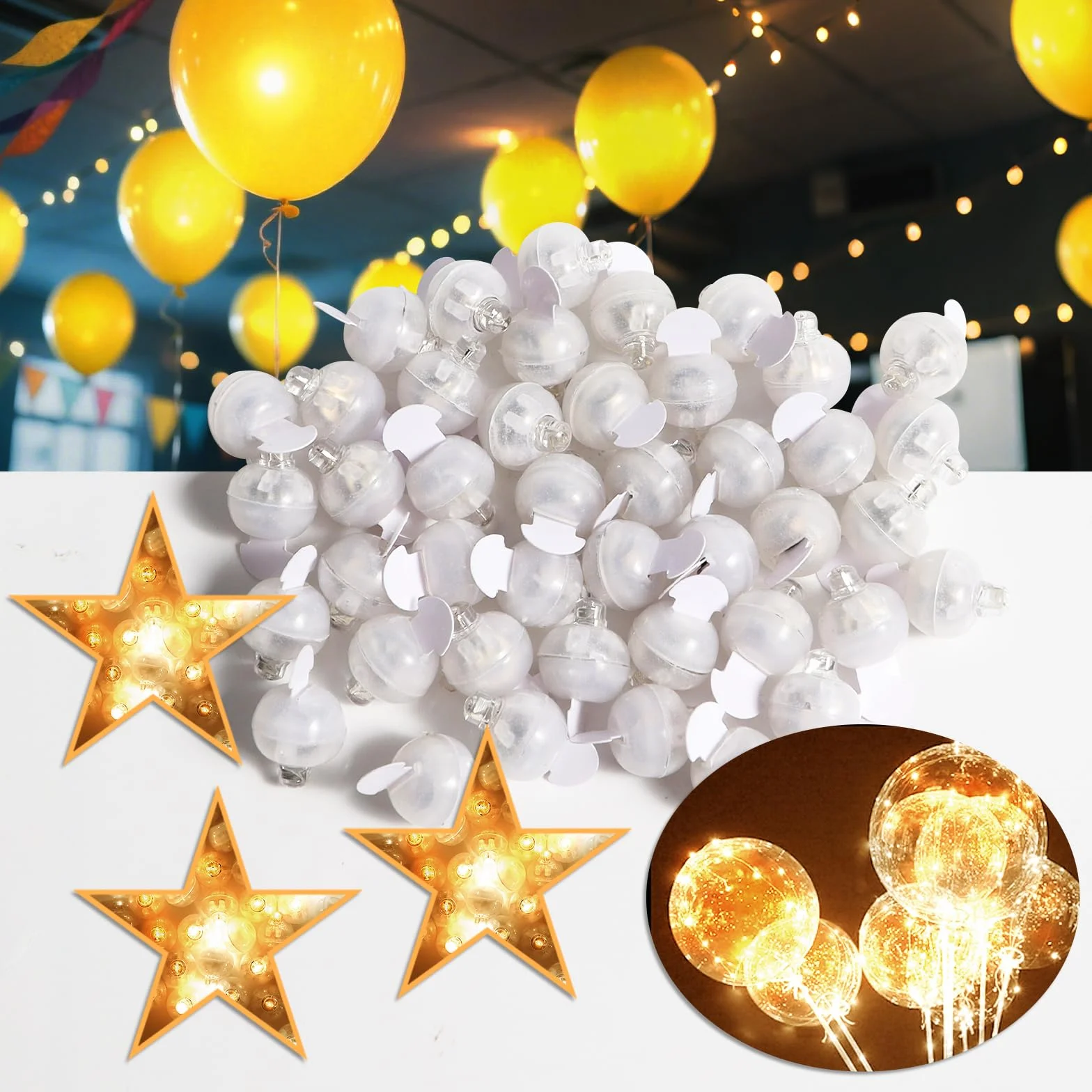 Lampki LED do balonów, mini balony LED, ciepła biel, dekoracja na imprezę