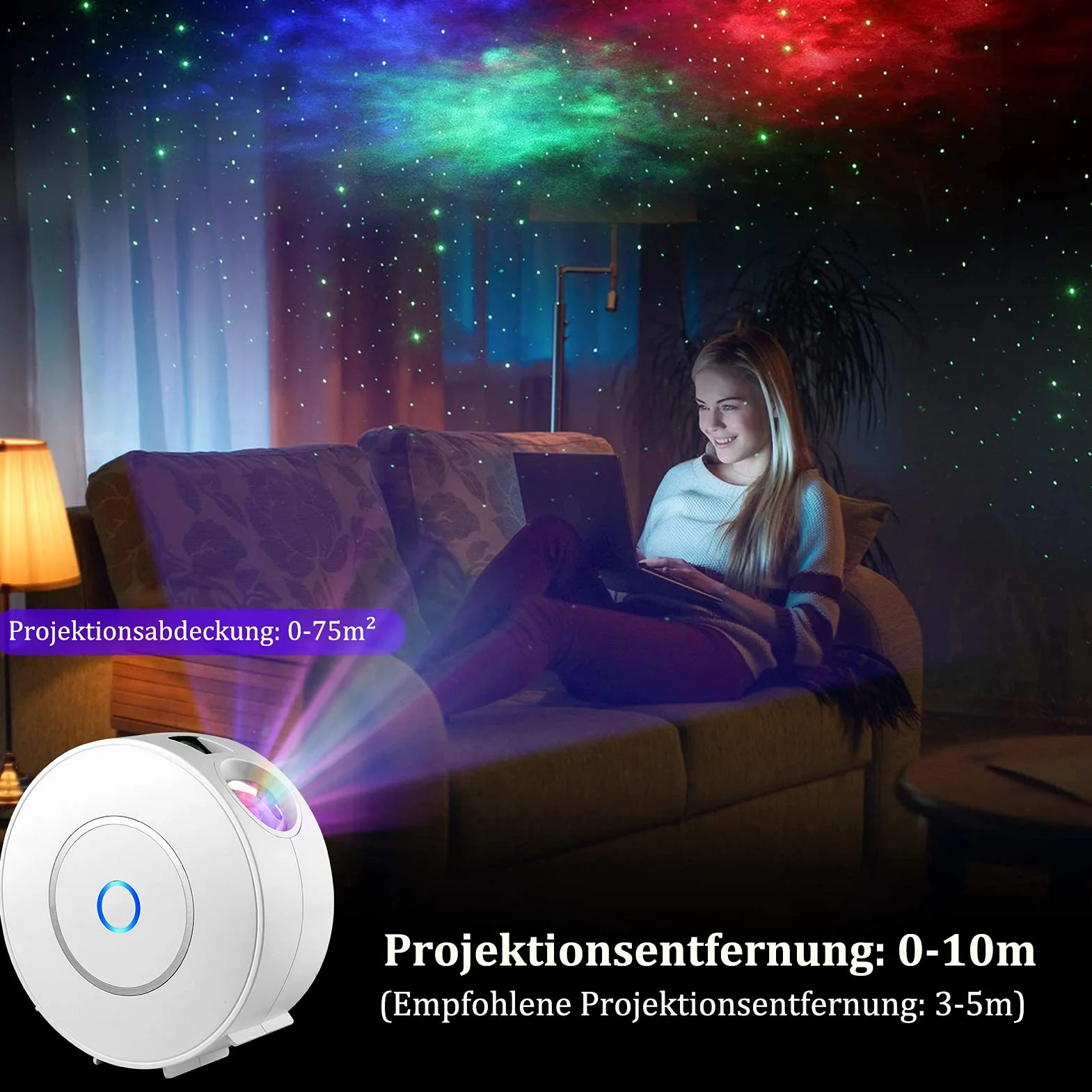 Nigecue LED Smart Projektor Gwiazdzistego Nieba, WiFi LED Projektor 3D Galaktyki z Aplikacją, Sterowanie Głosowe, Timer, Kompatybilny z Alexa i Google Assistant
