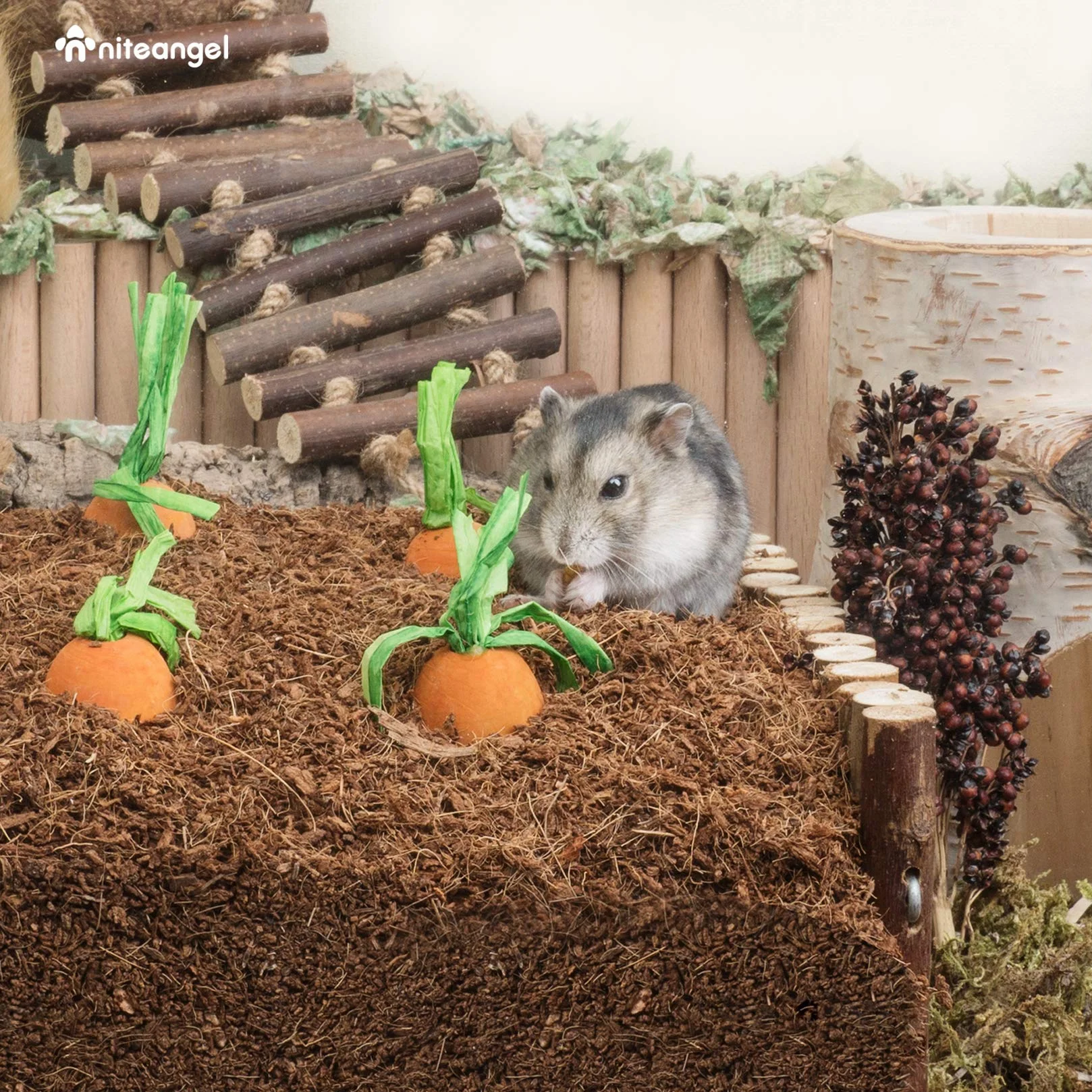 Niteangel Naturalna pościel dla chomika kokosowego/korkowego dla karłowatych chomików syryjskich, myszy, Degus lub innych małych zwierząt (torf coco)