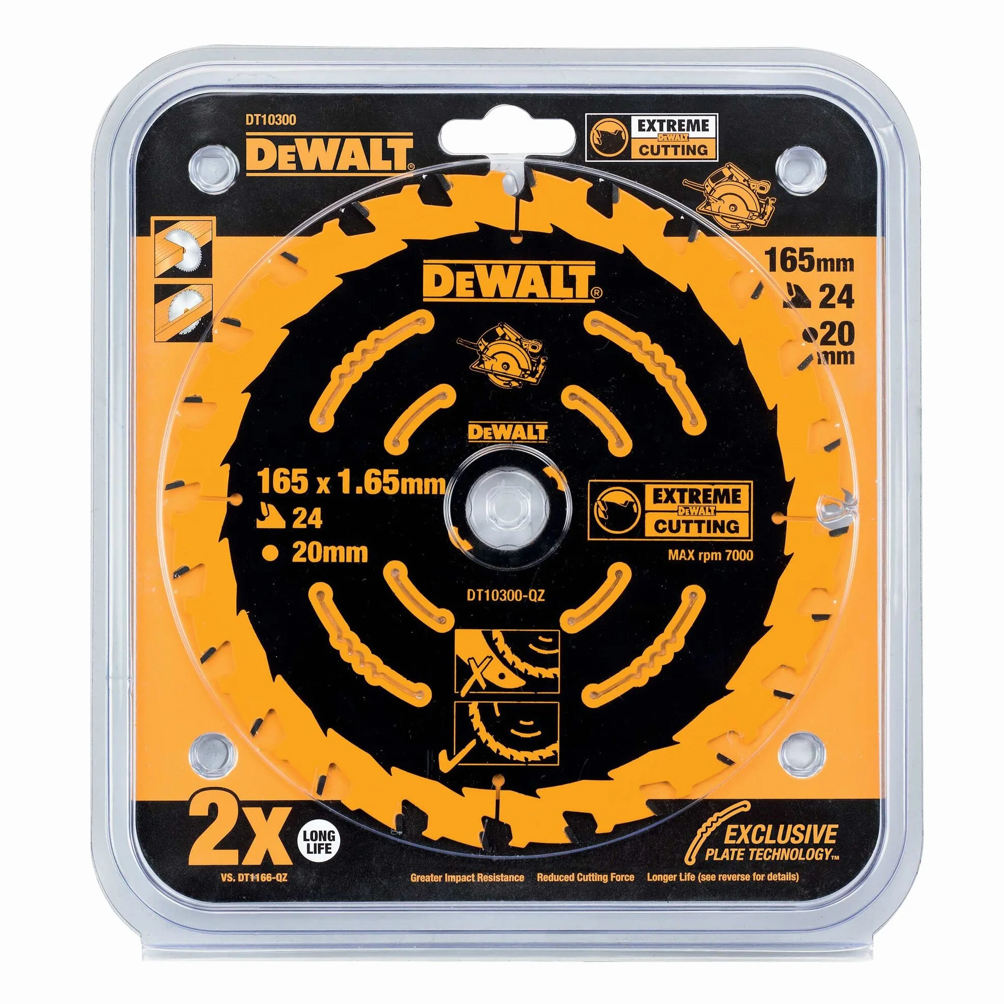 DEWALT Brzeszczot piły tarczowej WZ 18° do DWE550, czarny, 165 x 20 x 24 T