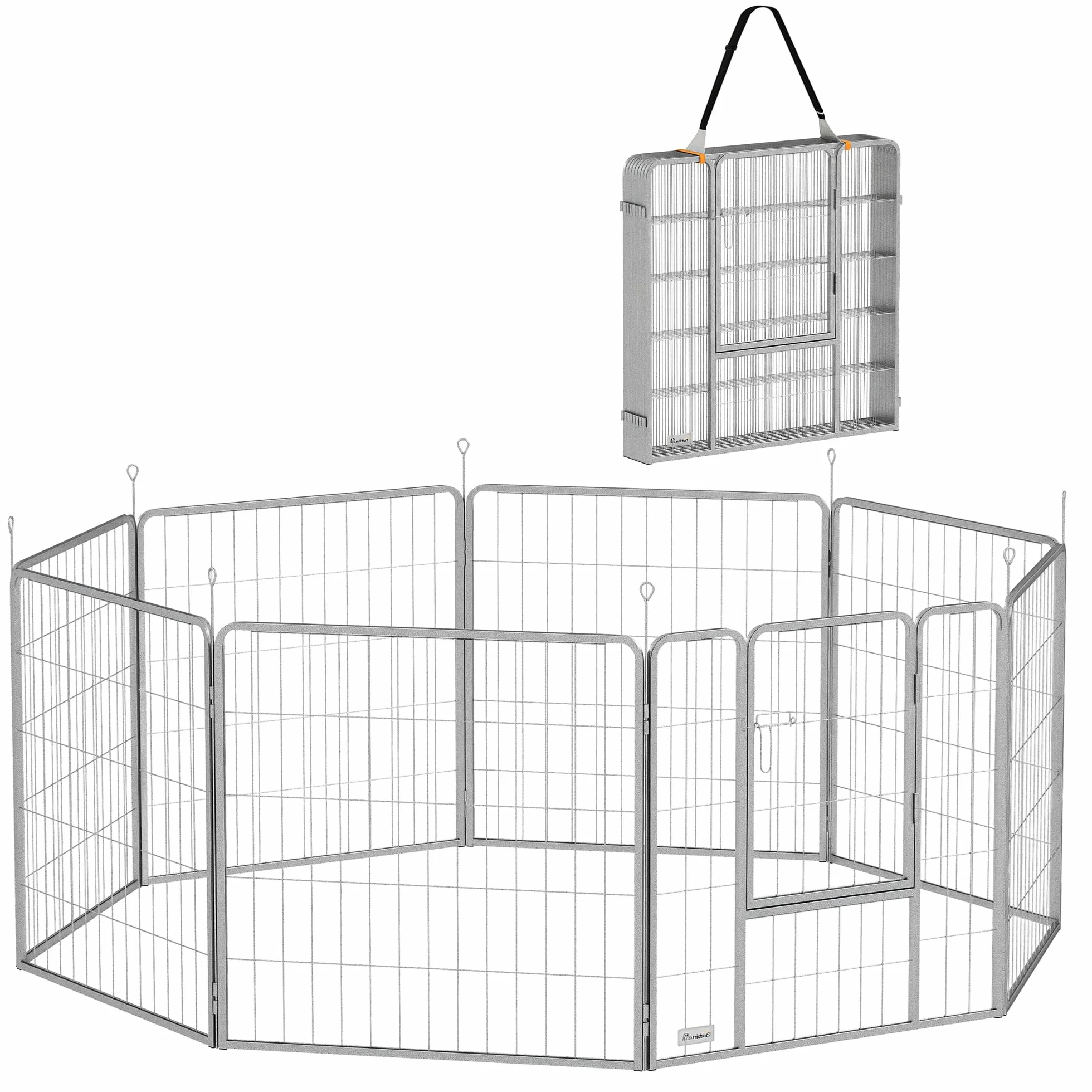 PawHut Kojec dla psów 8-częściowy 80 cm z siatki