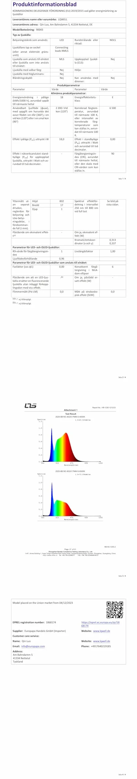 LQWELL® Lampa Sufitowa LED, IP44 Wodoodporna Lampa Łazienkowa Kwadratowa Płaska 18W 6000K 1600 Lm Cienka Do Salonu Łazienka Sypialnia Kuchnia PrzedpokÓJ Piwnica Biuro, 220 * 24 Mm