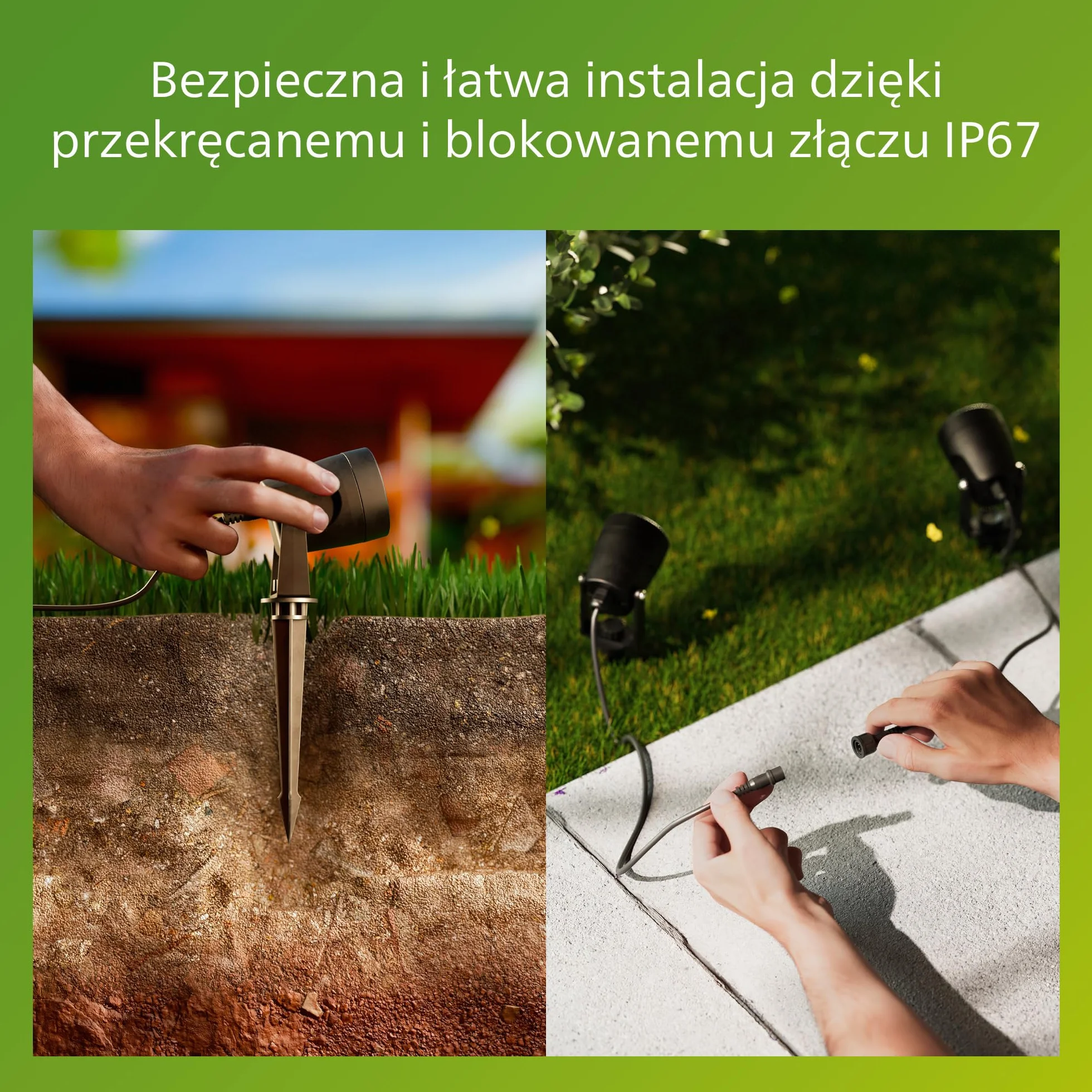 Philips Reuel Zewnętrzna Lampa Punktowa 24 V GardenLink Niskonapięciowa, 2700 K, 180 lm, Czarna, Zestaw Rozszerzeń