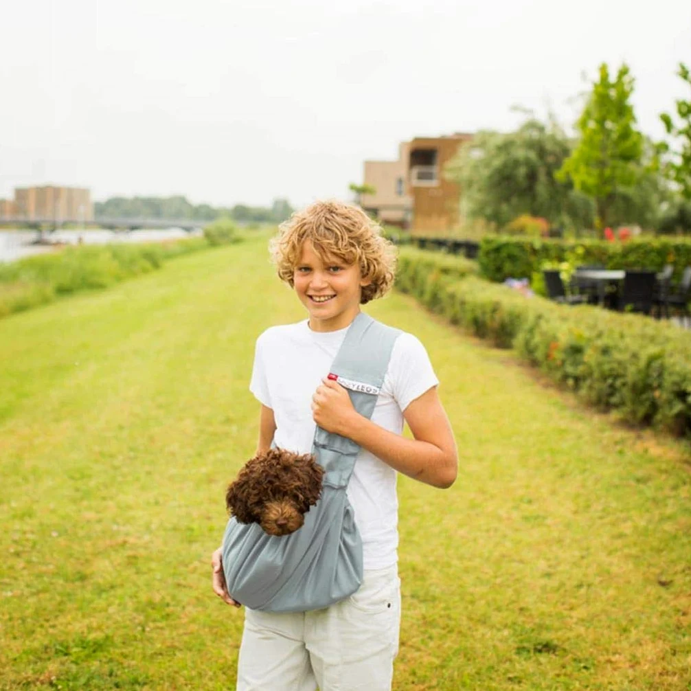 PET Carrier Pocket Canvas Mineral worek do przenoszenia psa, M, szary