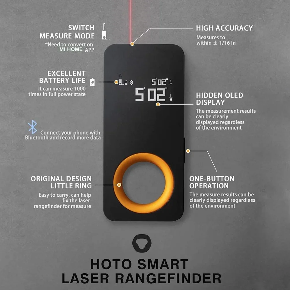 Hoto Smart Measure Hub Dalmierz odległości z połączeniem Bluetooth do smartfonów z systemem Android