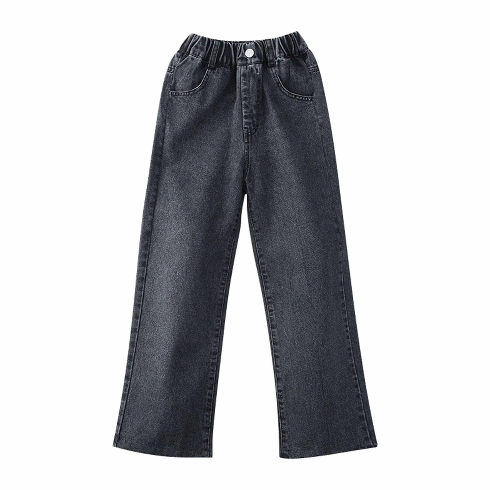 Dziewczęce dżinsy z szerokimi nogawkami proste nogawki spodnie dżinsowe dla dzieci workowate luźne dżinsy vintage spodnie urocze preppy letnie ubrania dla nastolatków zima