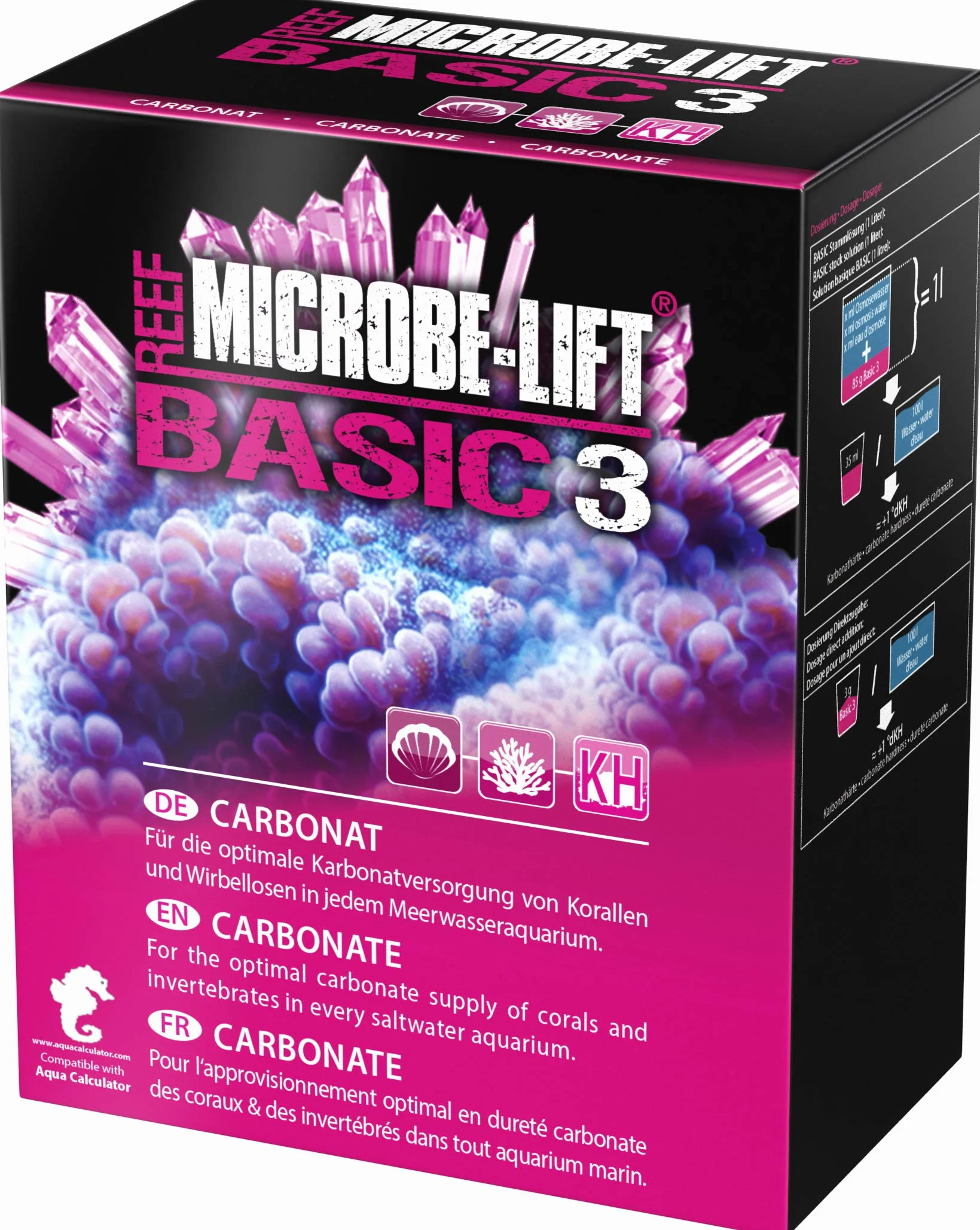 MICROBE-LIFT Basic 3 Carbonate – wysokowartościowy (KH) do każdego akwarium wody morskiej, bardzo wydajny, 1 kg