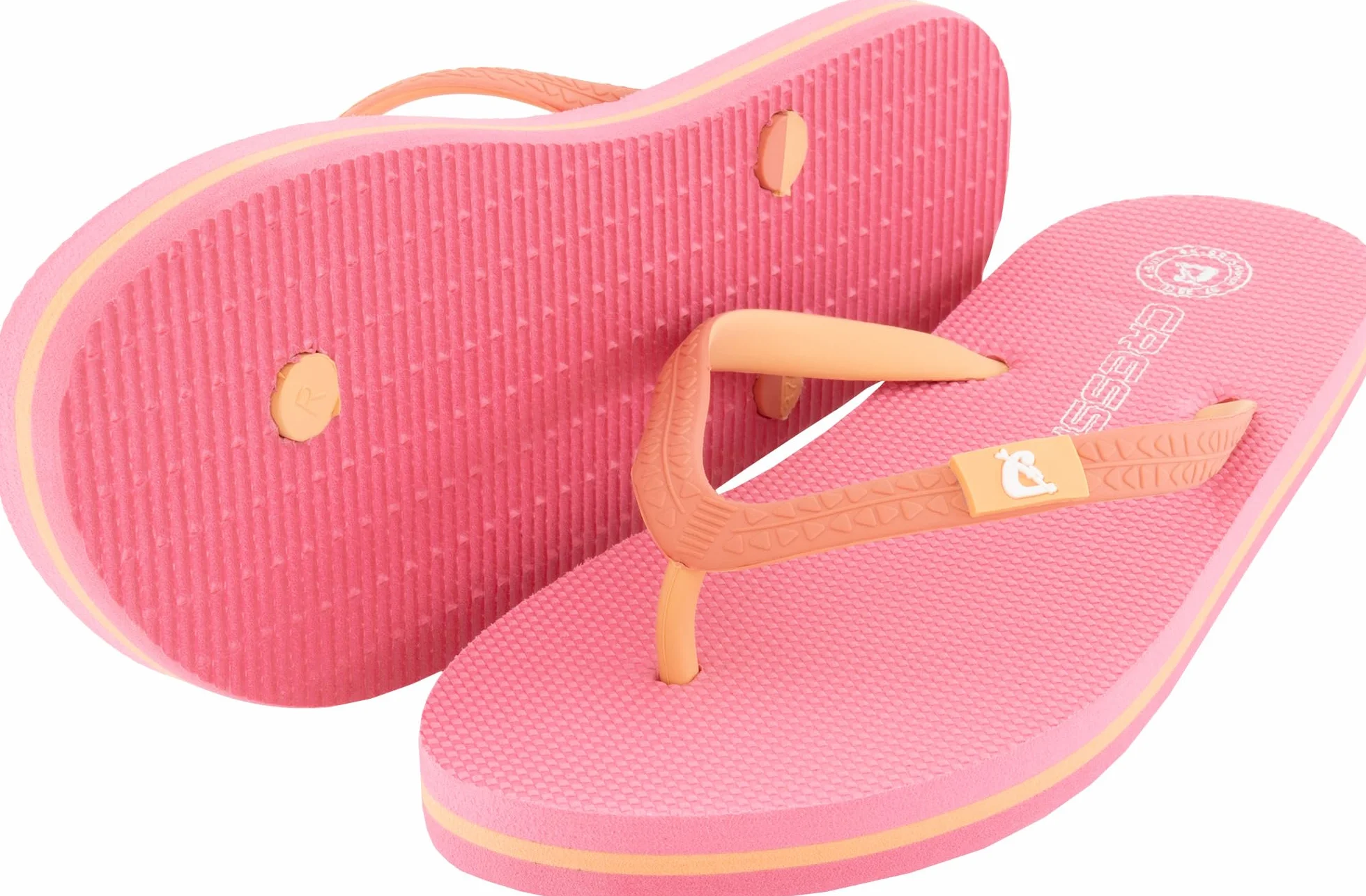 CRESSI since 1946 - St Tropez Flip Flops - Perfect for Beach, Sea, Pool, Gym, Leisure, Quick Drying, Soft Shock Absorbing, Non Slip, Pink/Coral - 41/42 EU