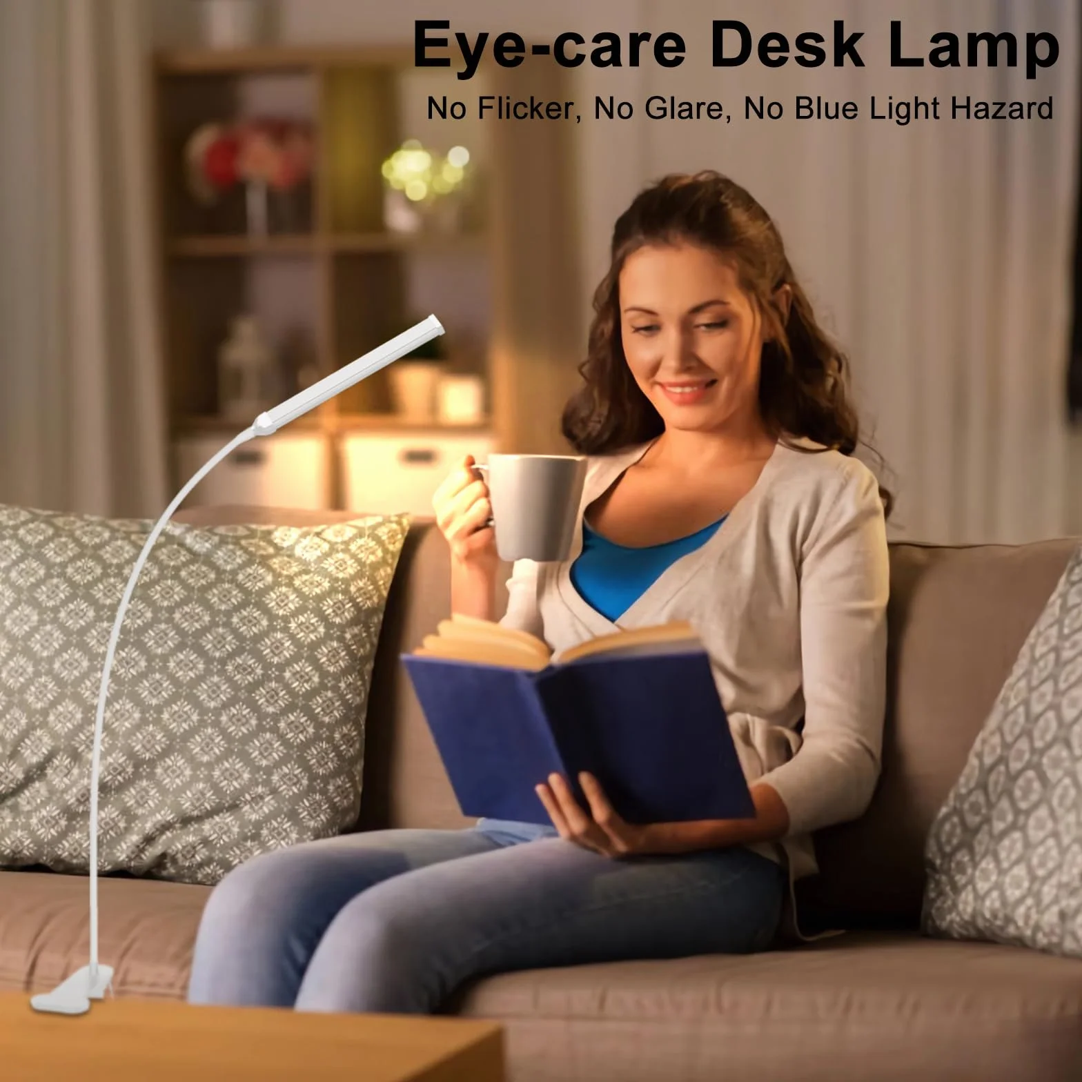Mojimdo Lampka biurkowa 77 LED z pilotem 70CM 3 kolory 10 poziomów jasności 360° Elastyczna USB
