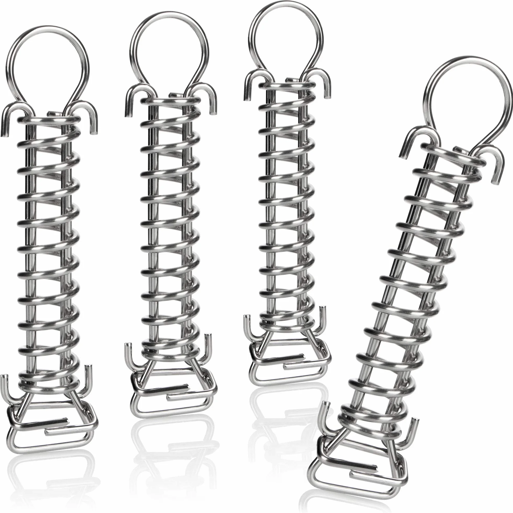 COM-FOUR® 4x Sprezyna naciagowa ze stali nierdzewnej z podwójnym hakiem - akcesoria mocujace - sprezyna naciagowa, stalowa (4 sztuki sprezyny naciagowej - 19 cm)